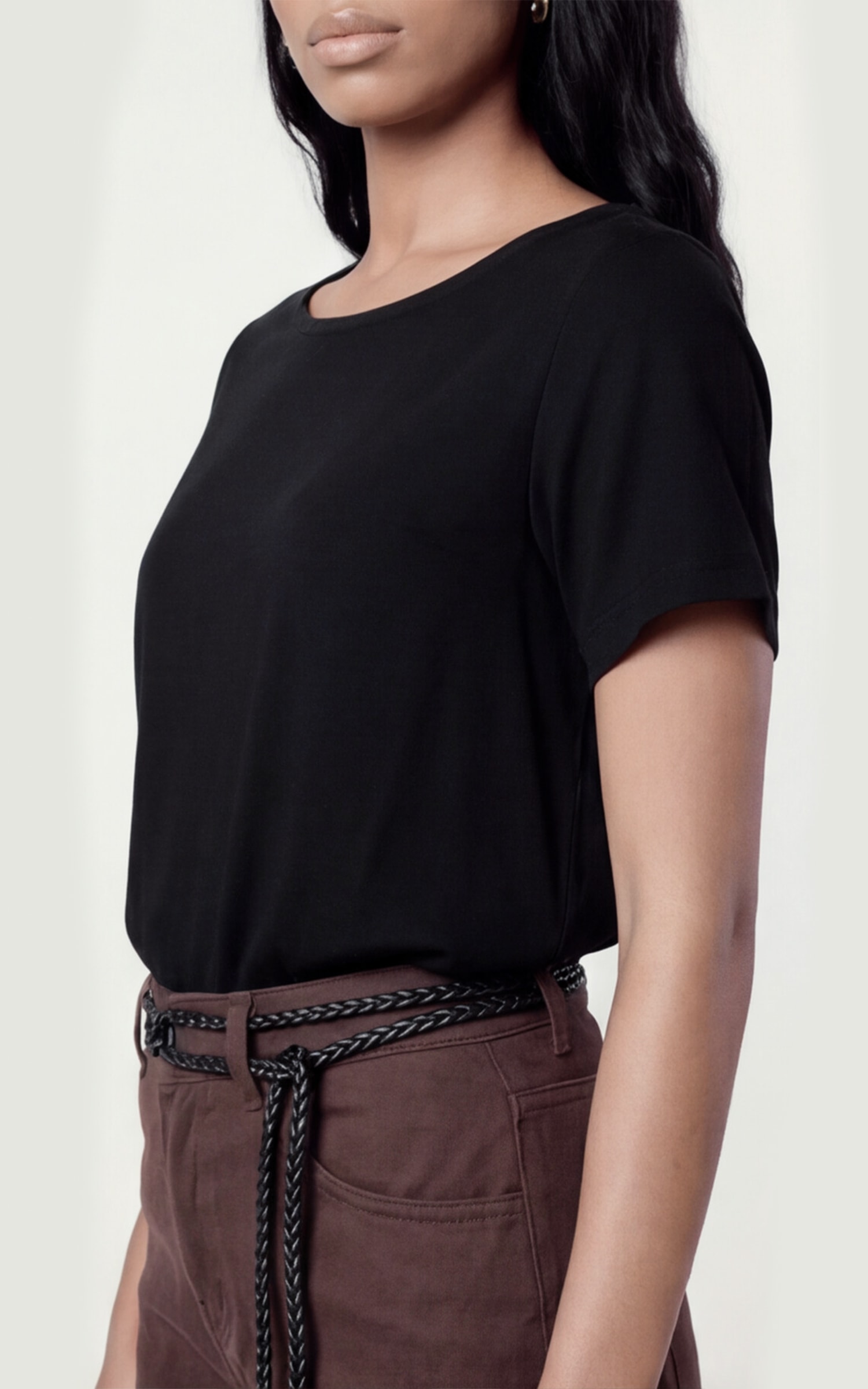Blusa Manga Curta Basic Preto