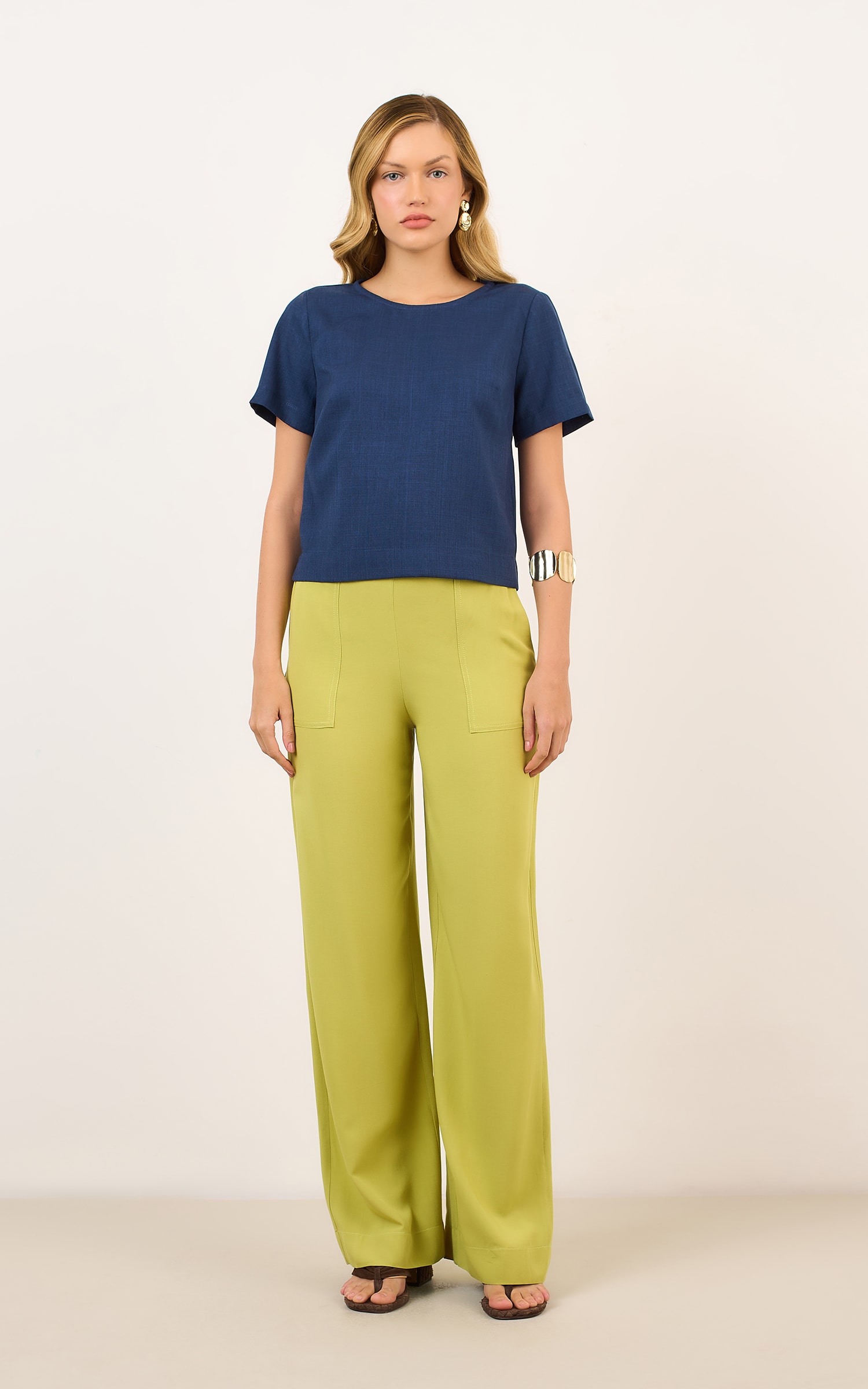 Blusa Manga Graos Marinho
