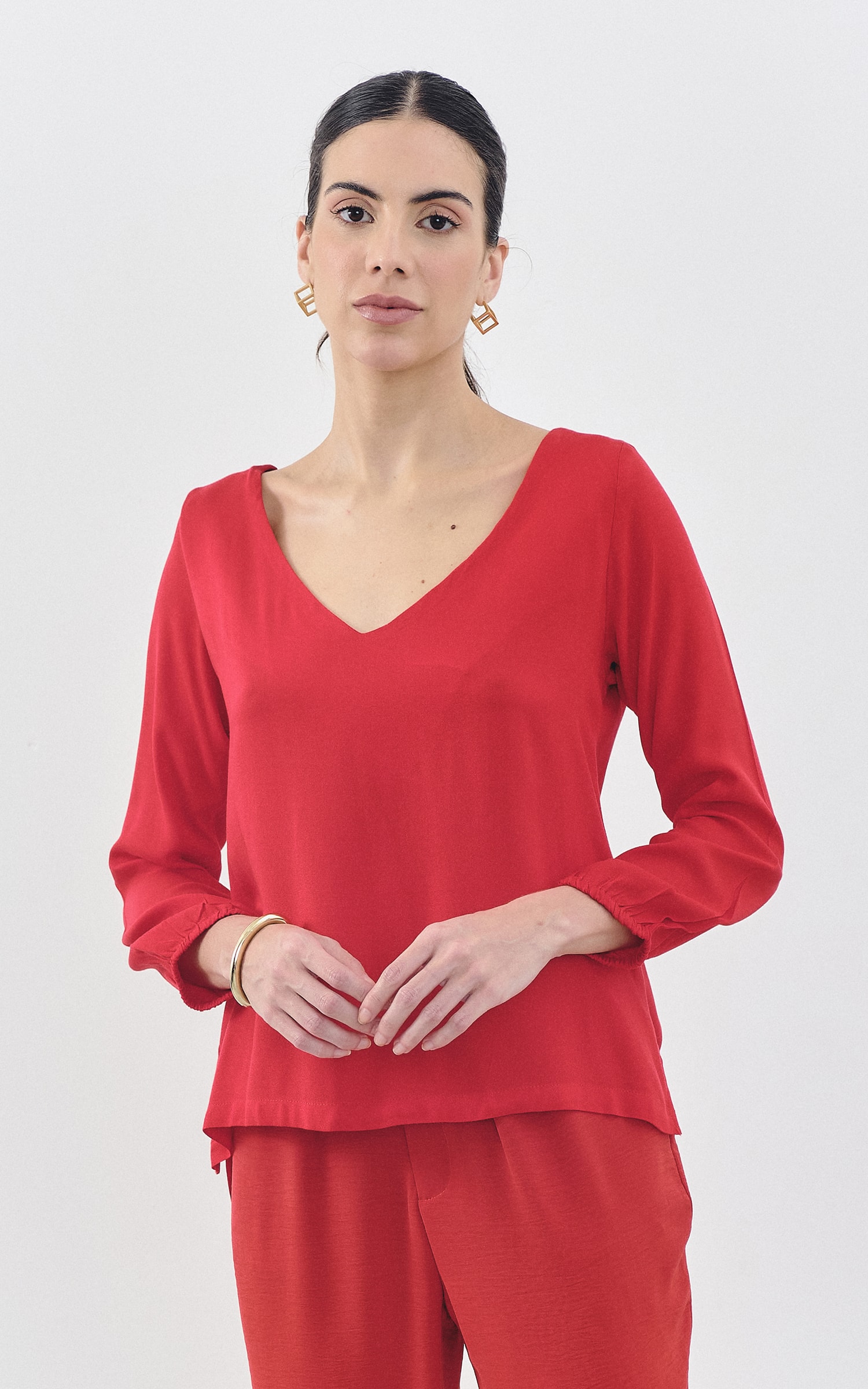 Blusa Manga Longa Alfa Vermelho