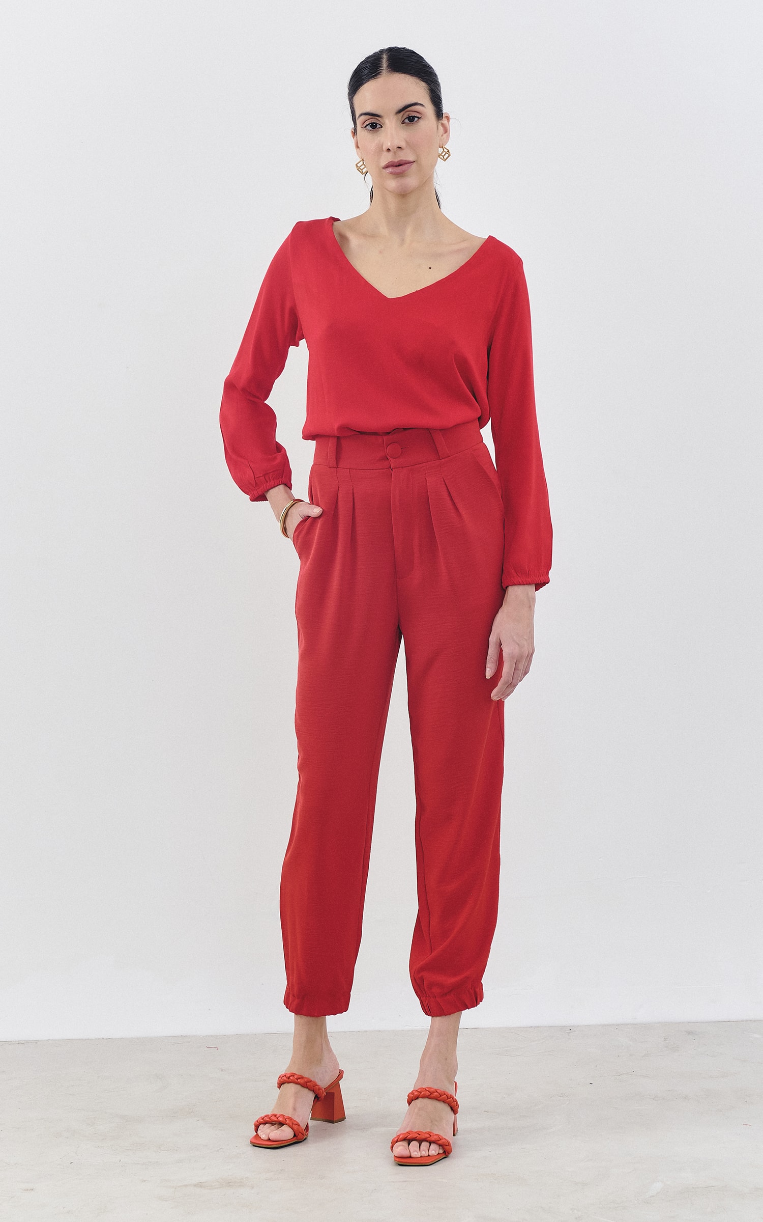 Blusa Manga Longa Alfa Vermelho
