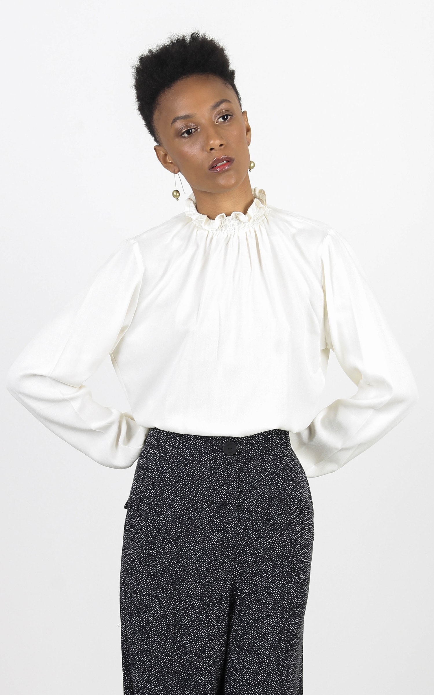 Blusa Manga Longa Gola San Off White