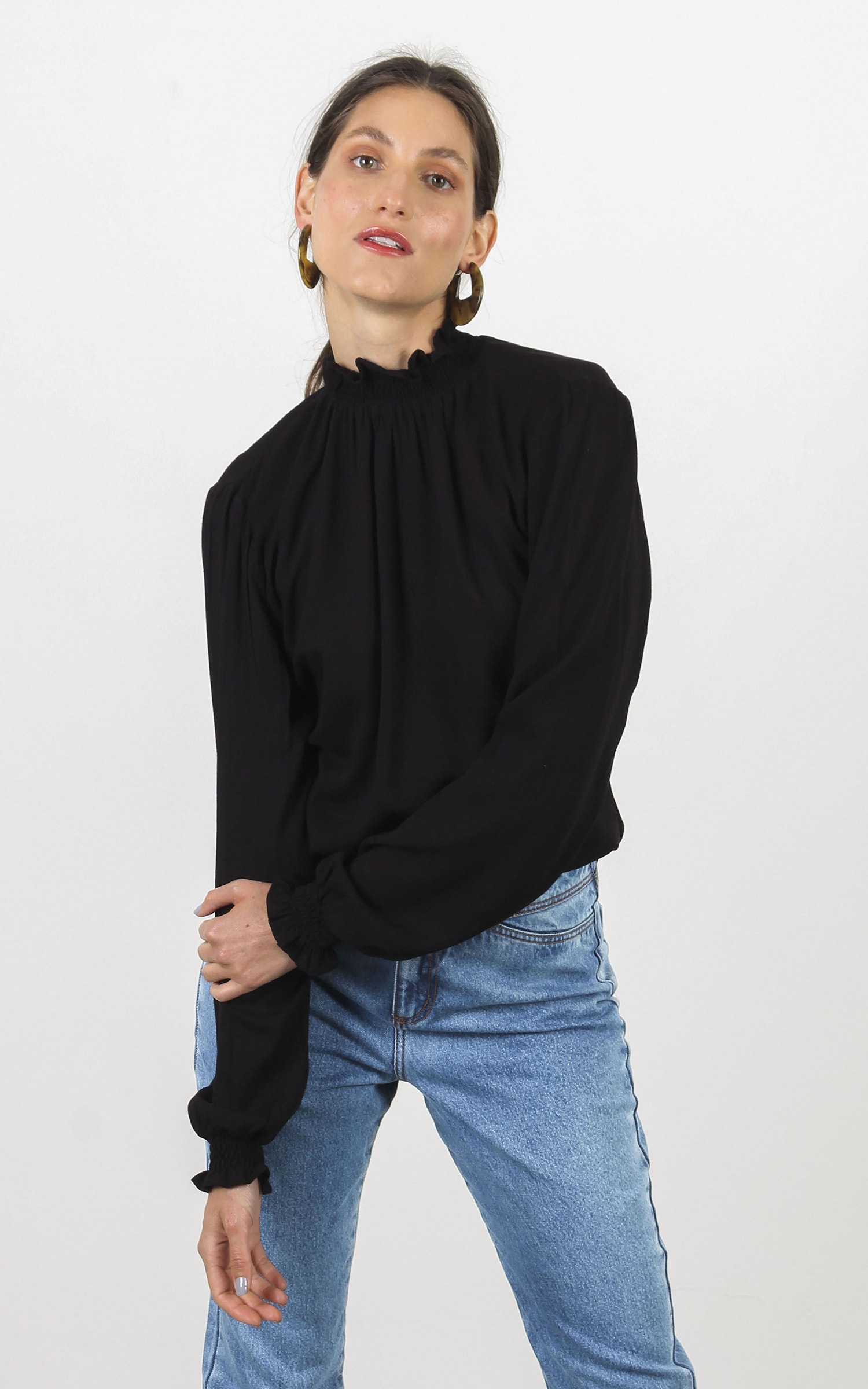 Blusa Manga Longa Gola San Preto