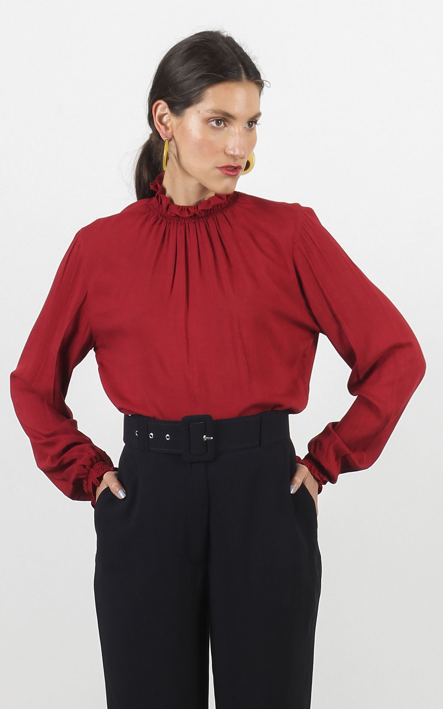 Blusa Manga Longa Gola San Vinho
