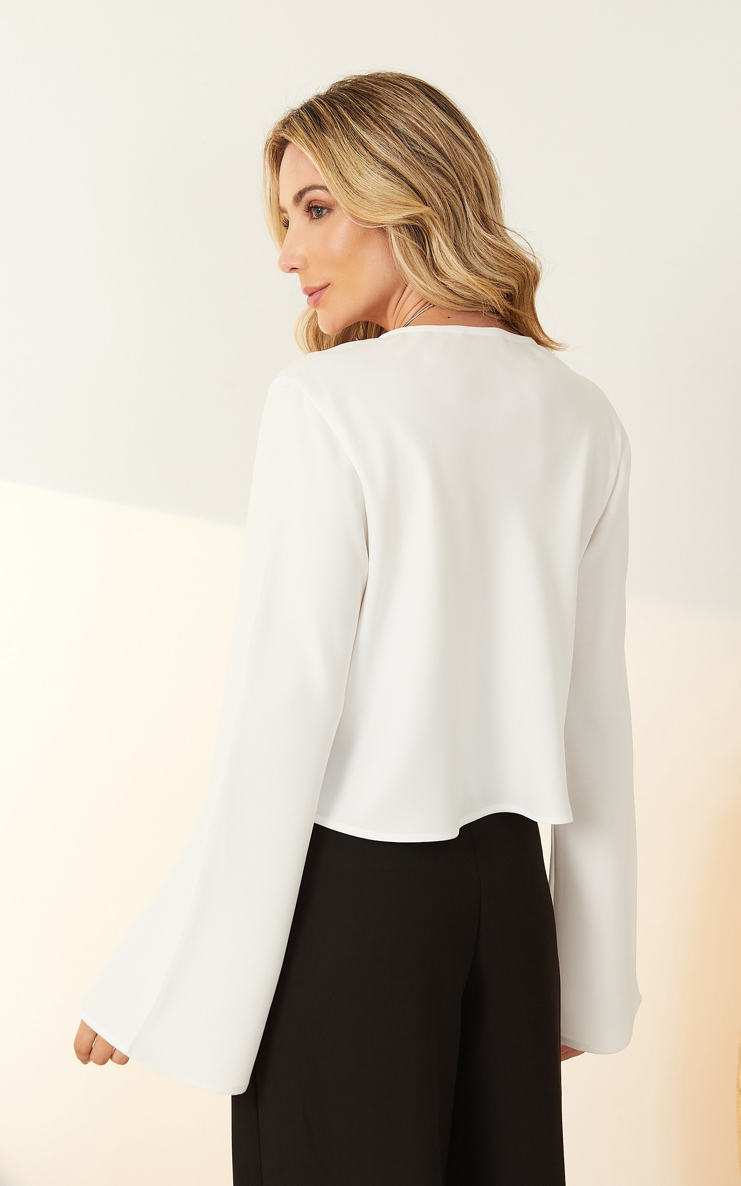 Blusa Manga Longa Sino Deluxe Off White