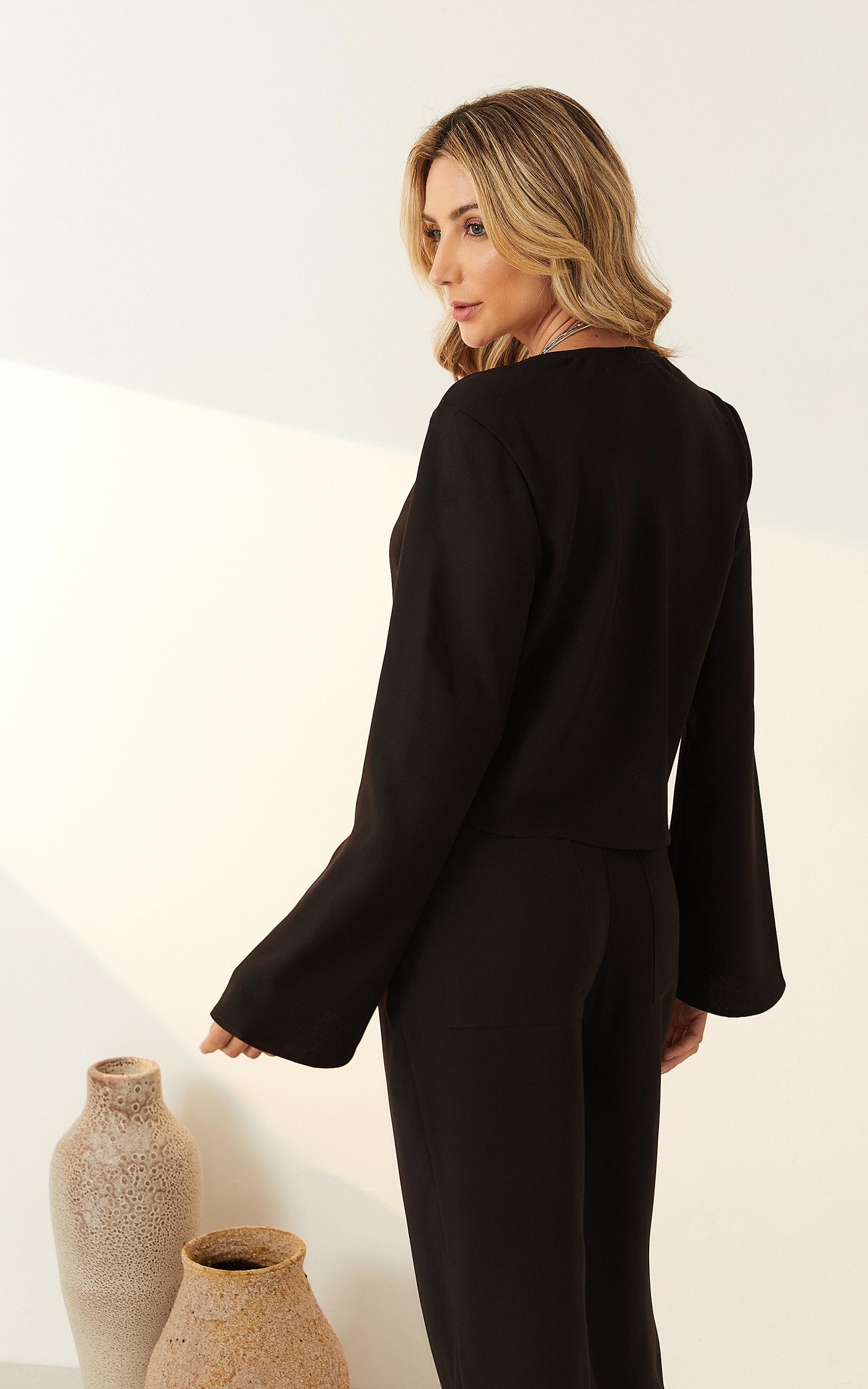 Blusa Manga Longa Sino Deluxe Preto