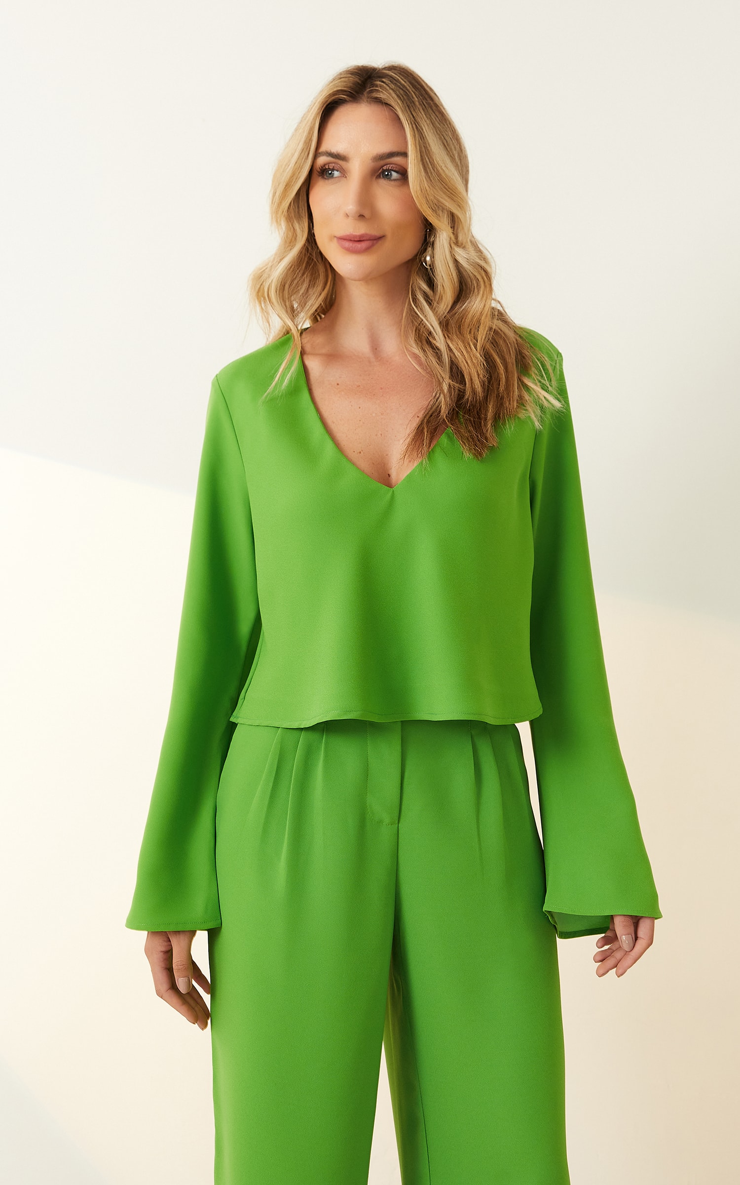 Blusa Manga Longa Sino Deluxe Verde