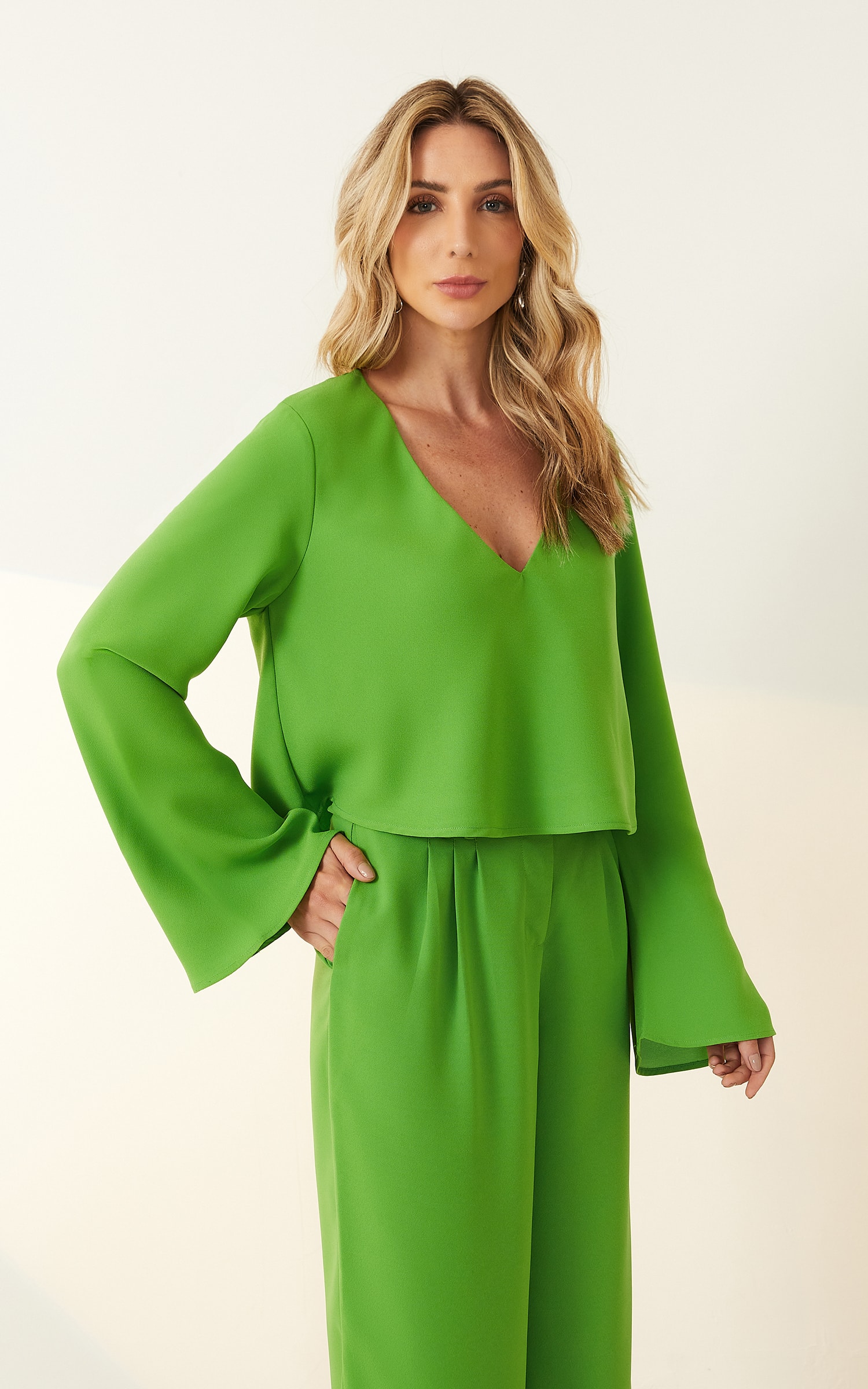 Blusa Manga Longa Sino Deluxe Verde