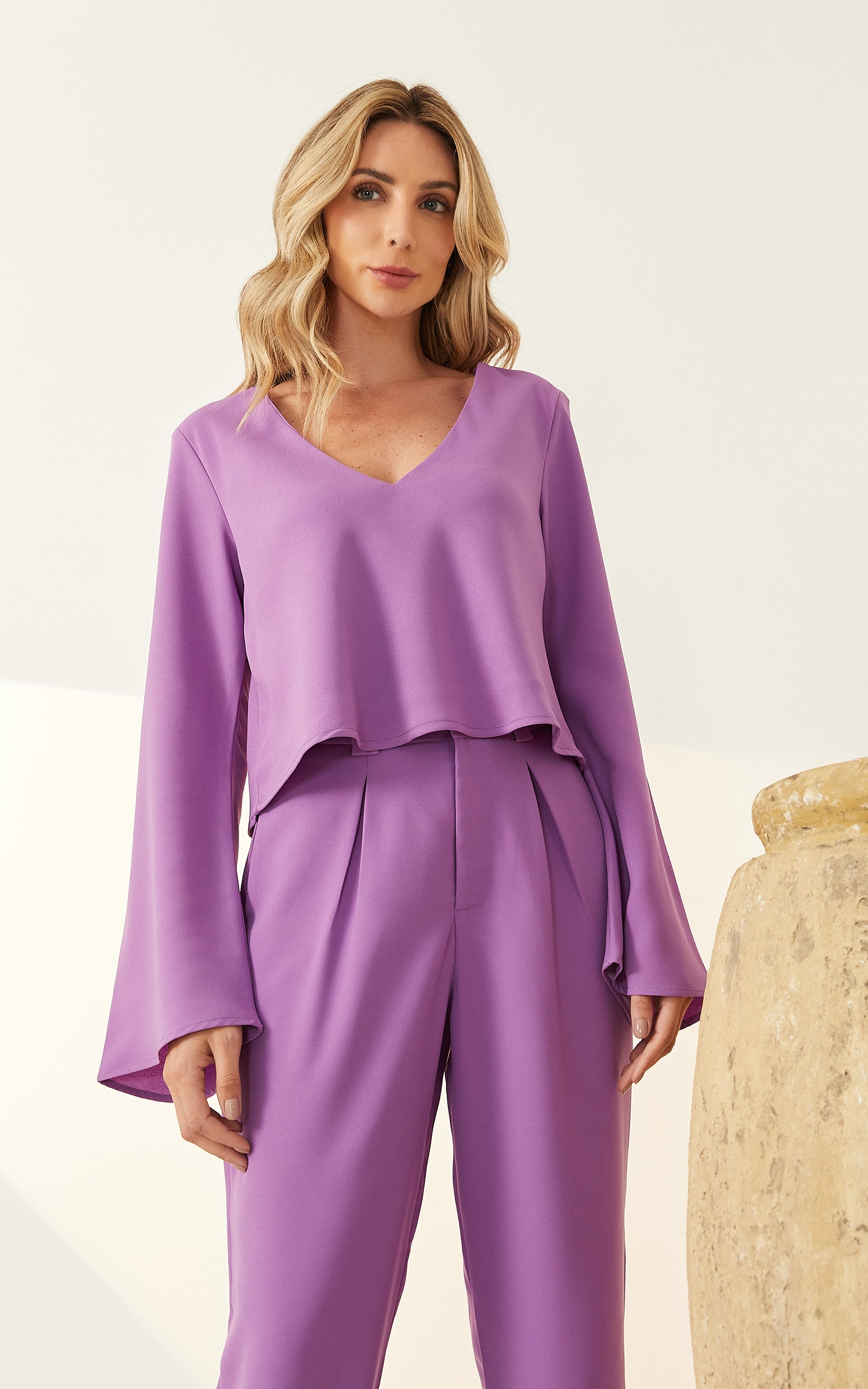 Blusa Manga Longa Sino Deluxe Violeta