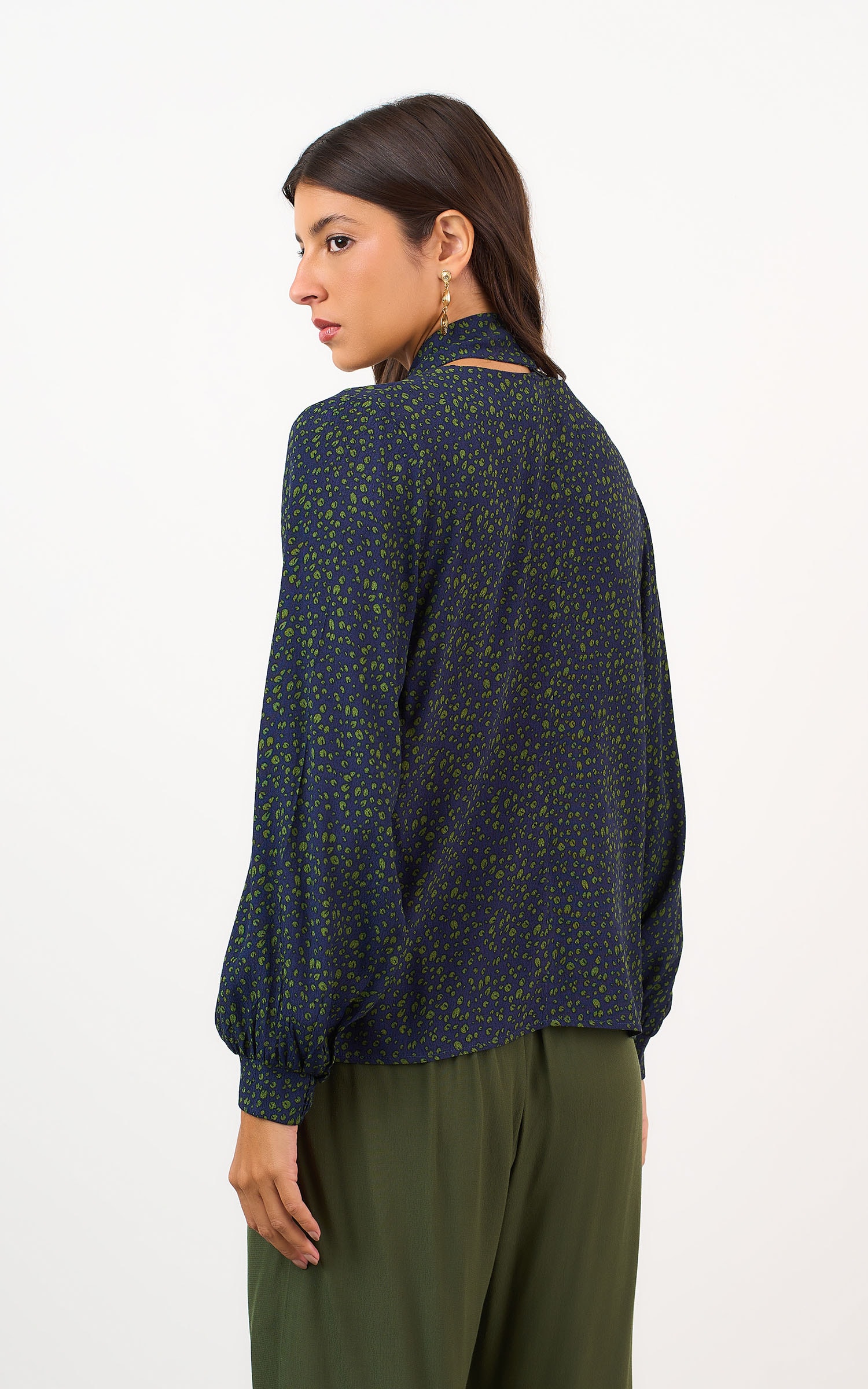 Blusa Mangas Coffee Marinho