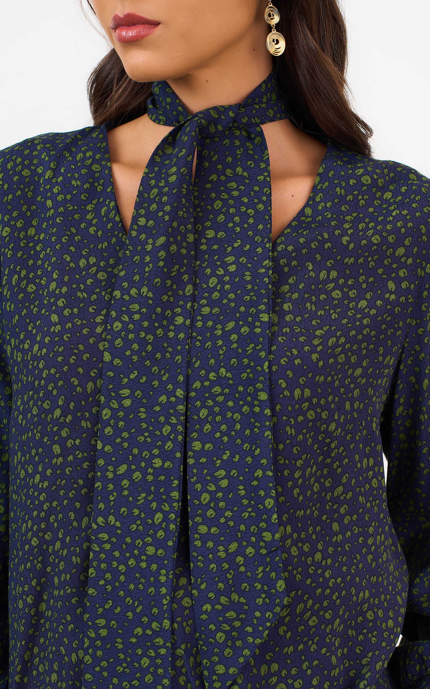 Blusa Mangas Coffee Marinho