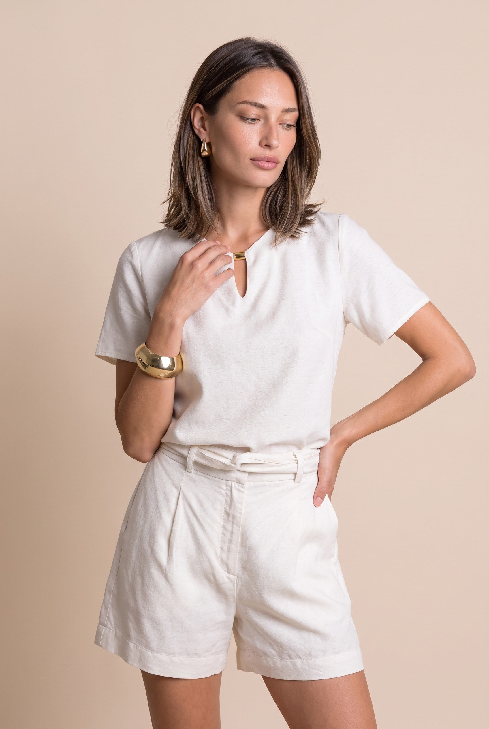 Blusa Mangas Compass Natural