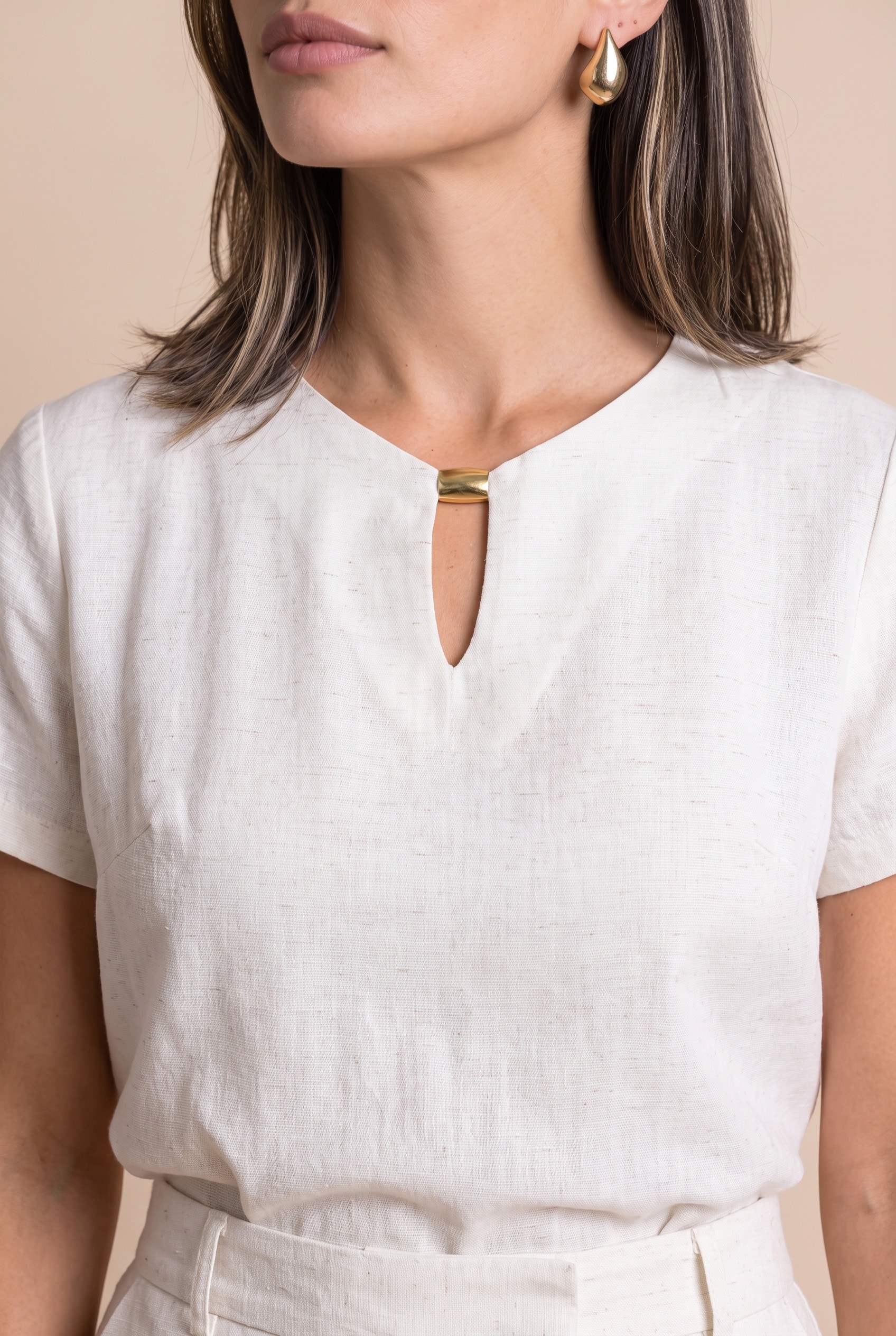 Blusa Mangas Compass Natural