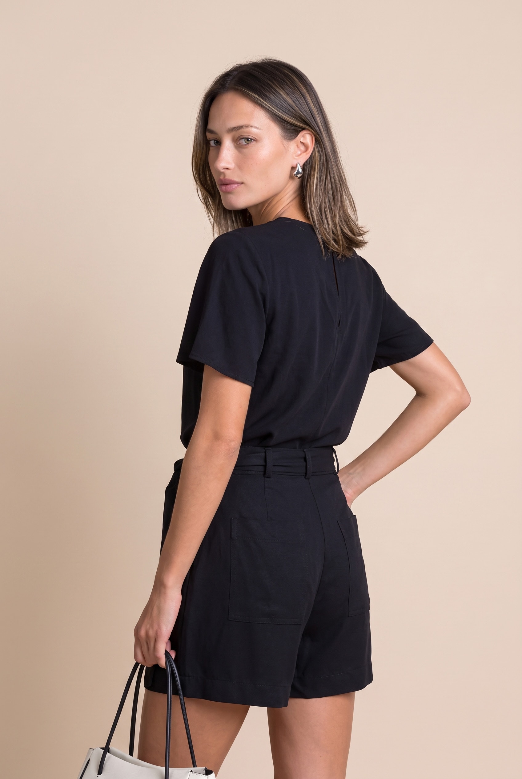 Blusa Mangas Compass Preto