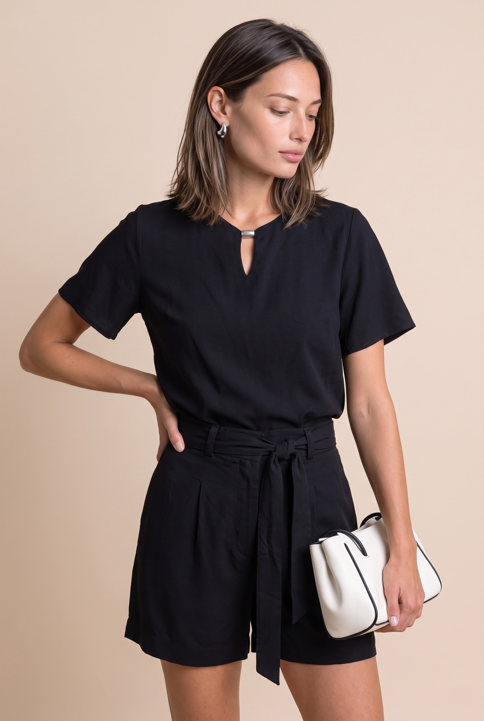 Blusa Mangas Compass Preto