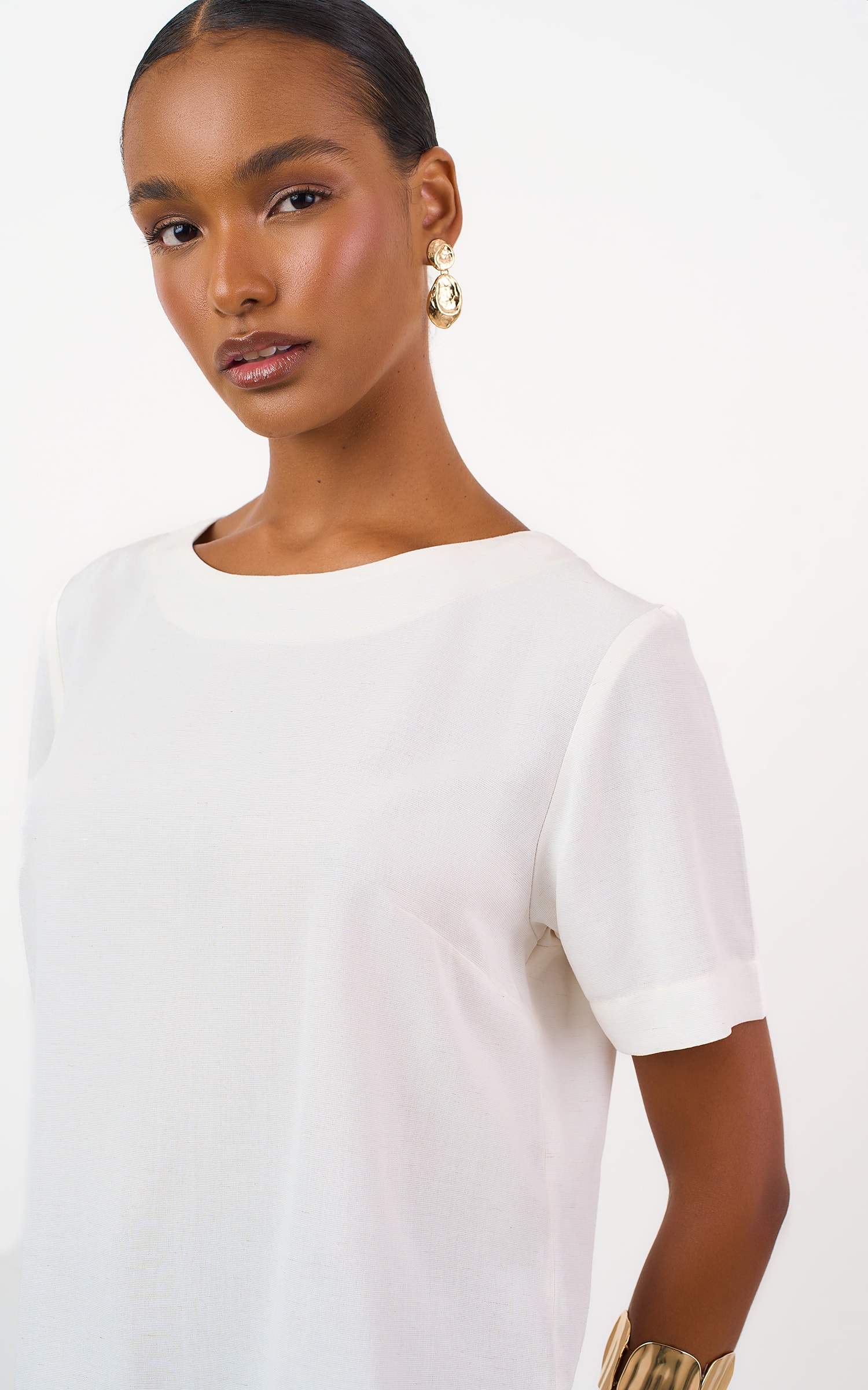 Blusa Mangas Latte Natural