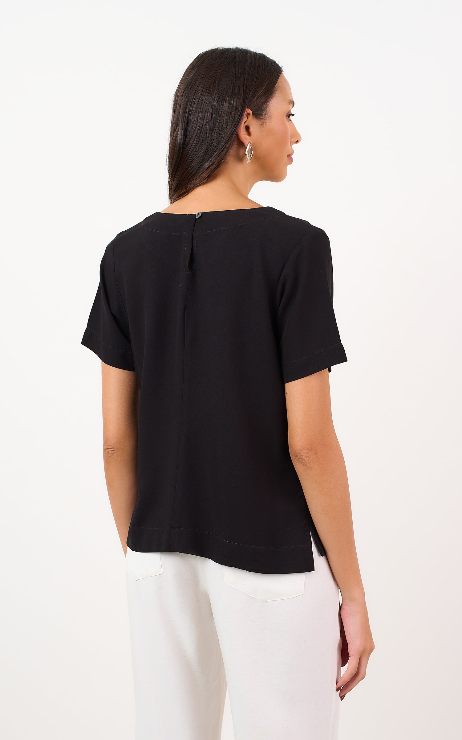 Blusa Mangas Latte Preto