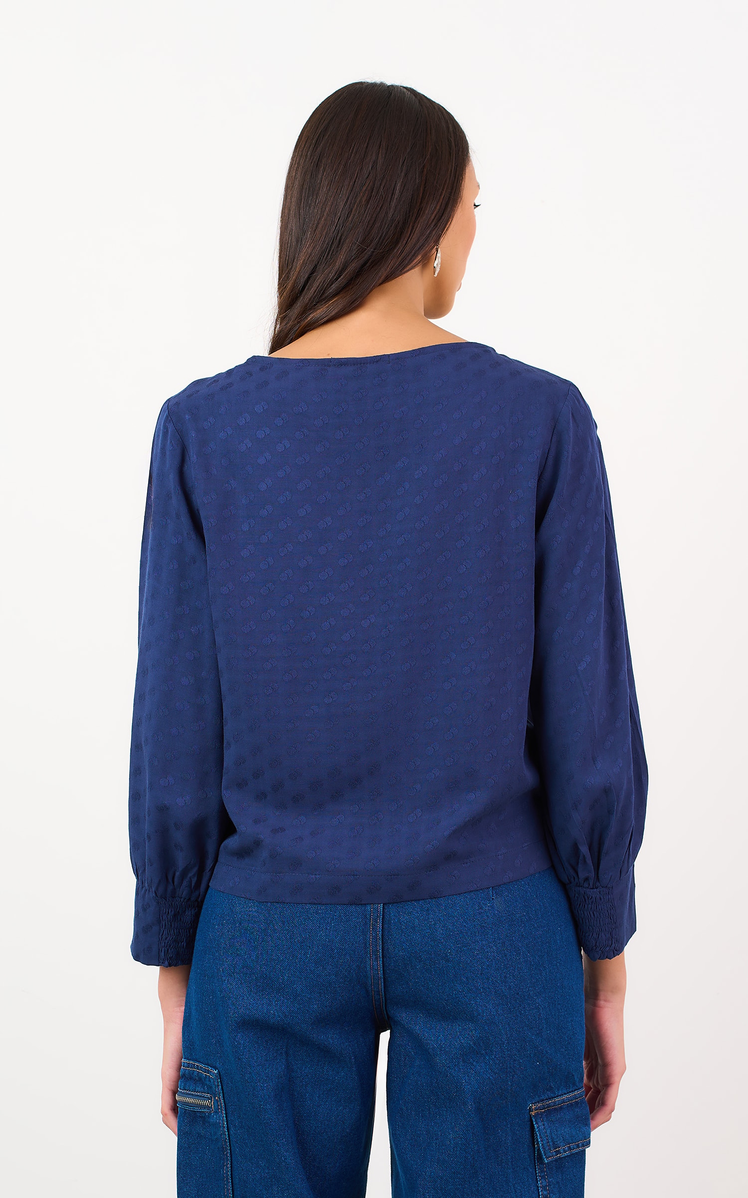 Blusa Mangas Mocha Marinho