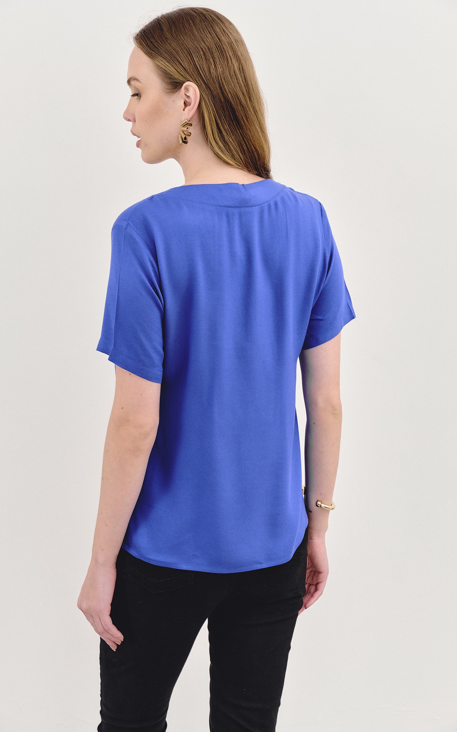 Blusa Moldura Trim Azul