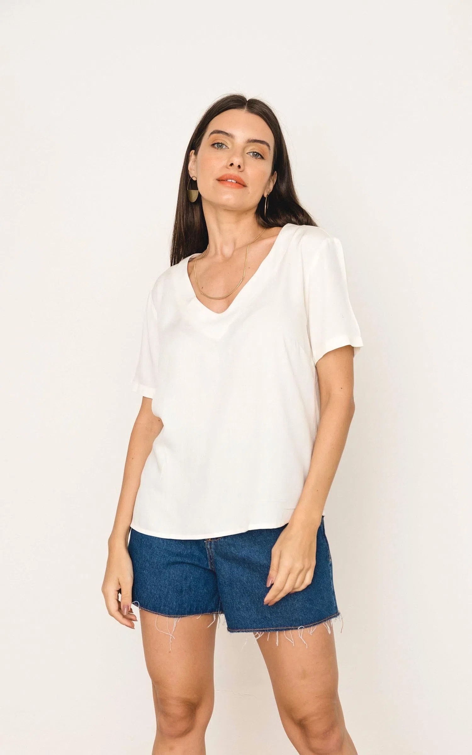 Blusa Moldura Trim Off White