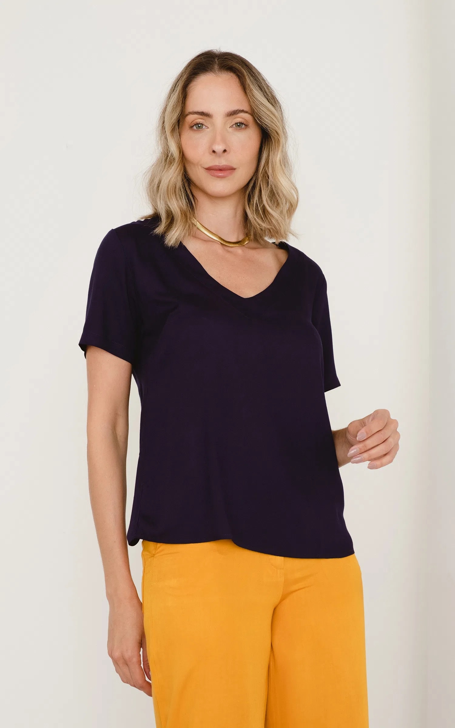 Blusa Moldura Trim Preto