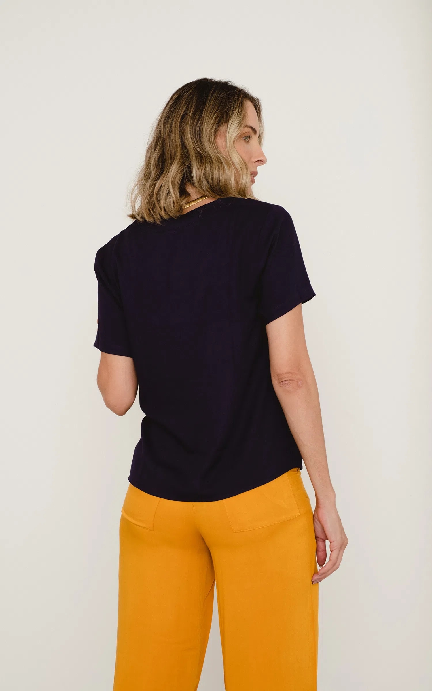Blusa Moldura Trim Preto