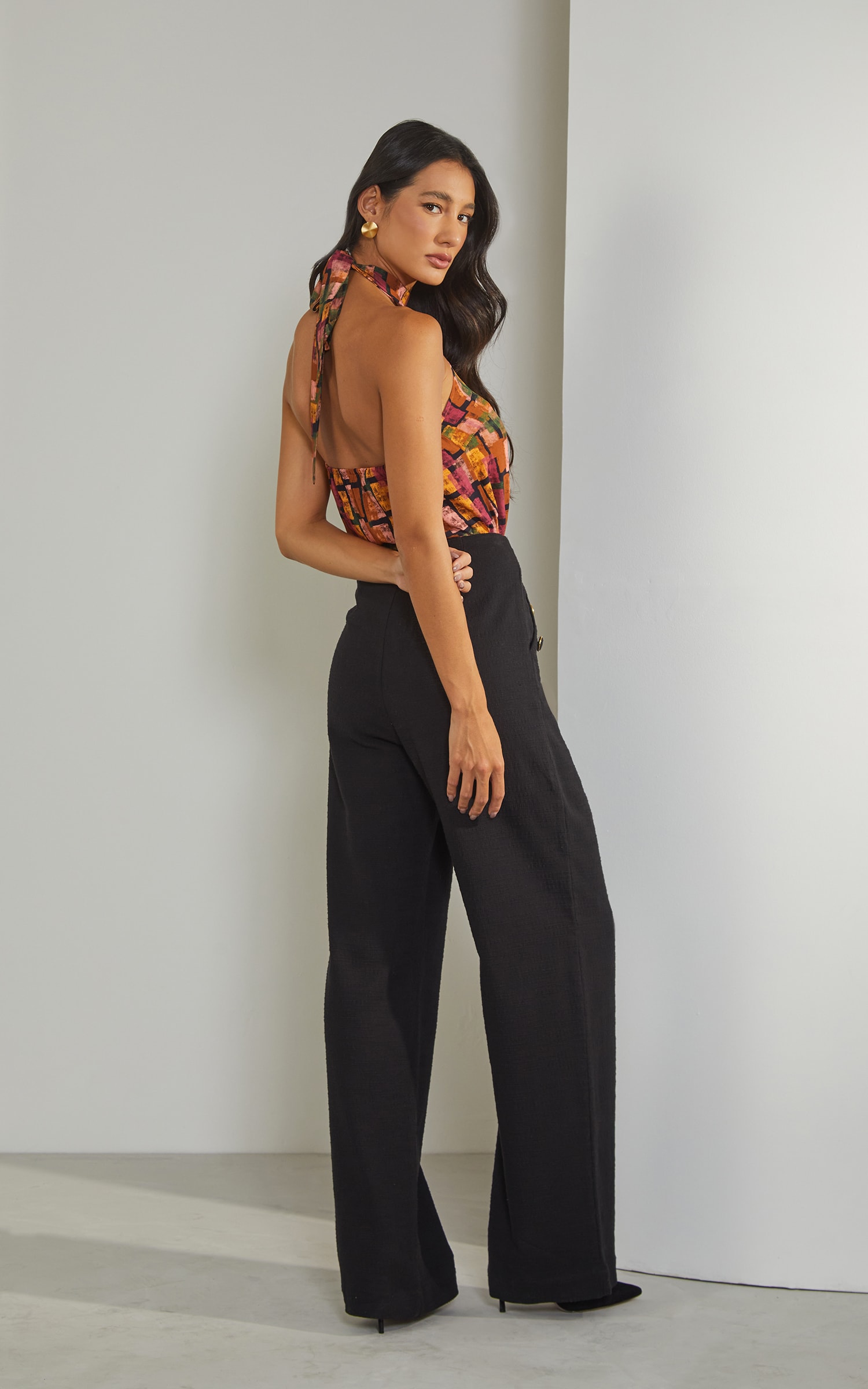 Blusa Mosaico Gola Preto