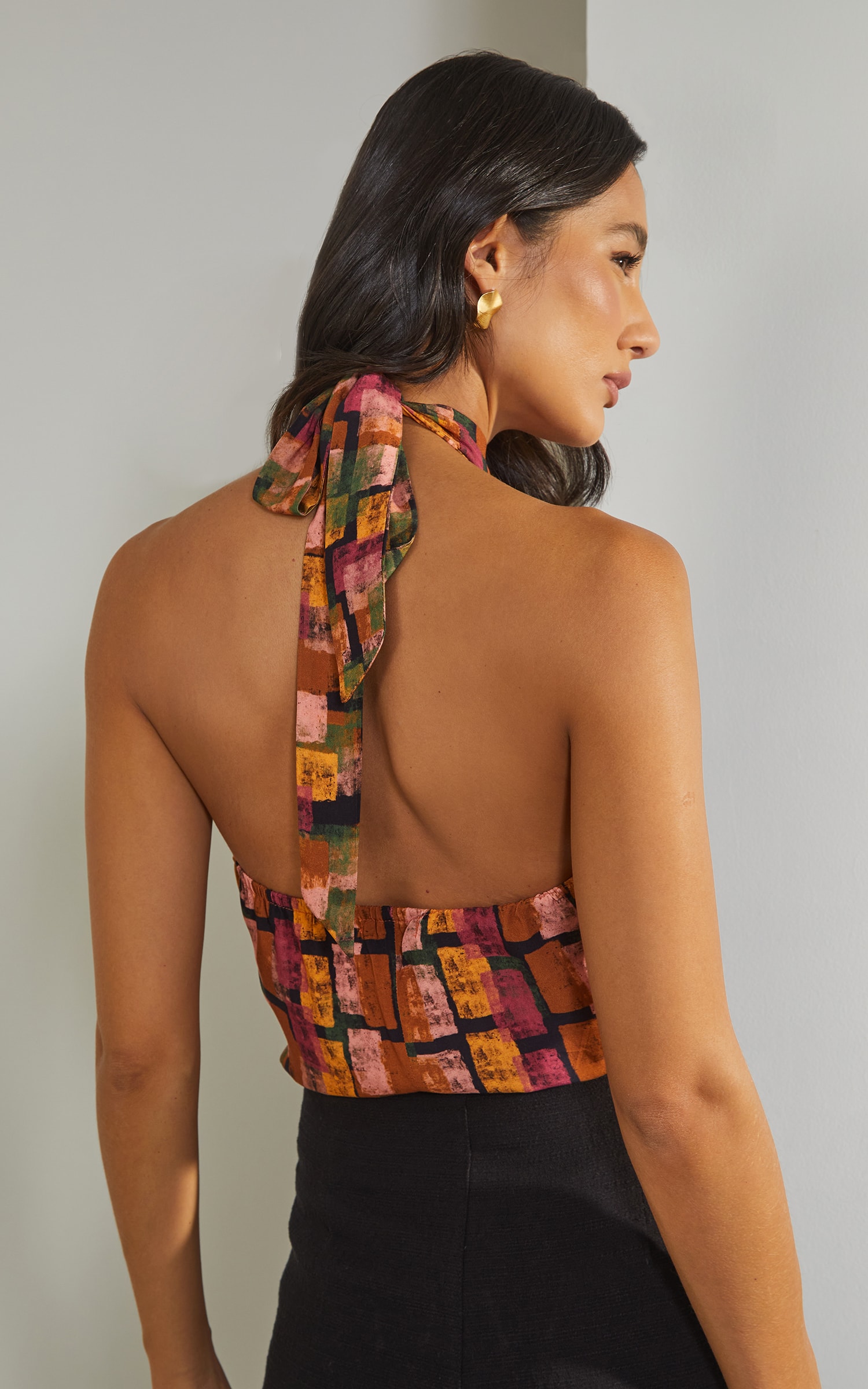 Blusa Mosaico Gola Preto