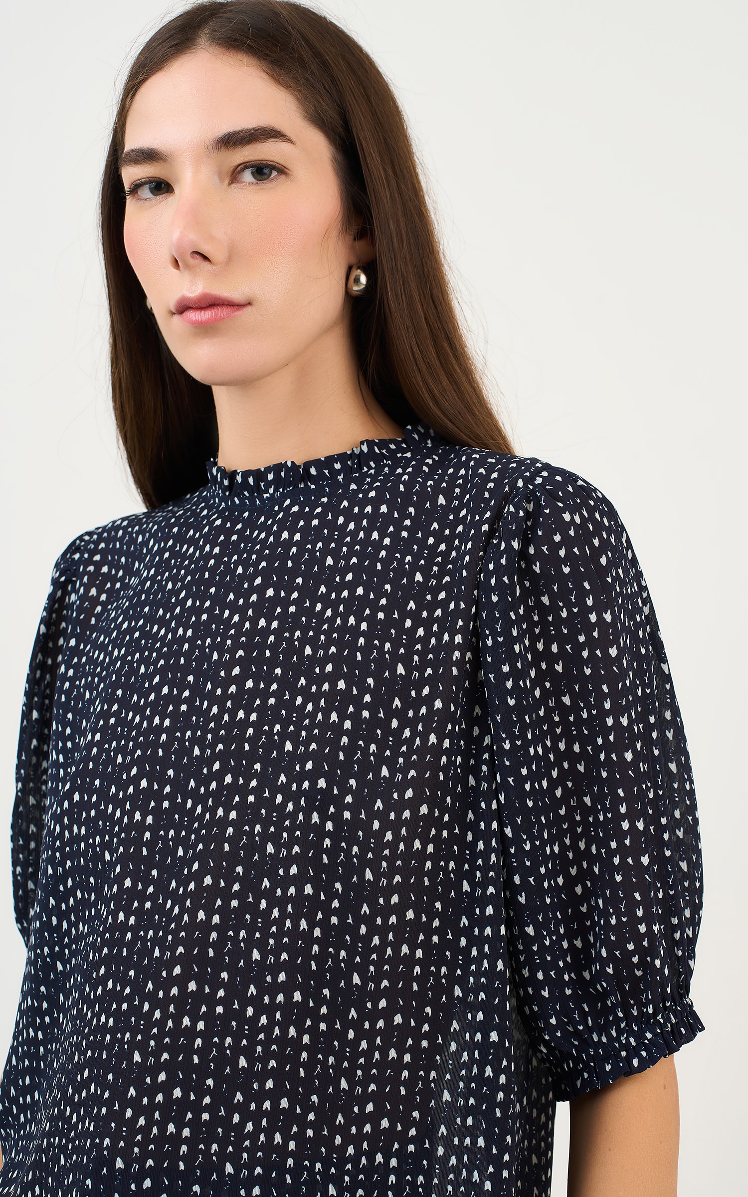 Blusa New Glow Manga Bufante Marinho