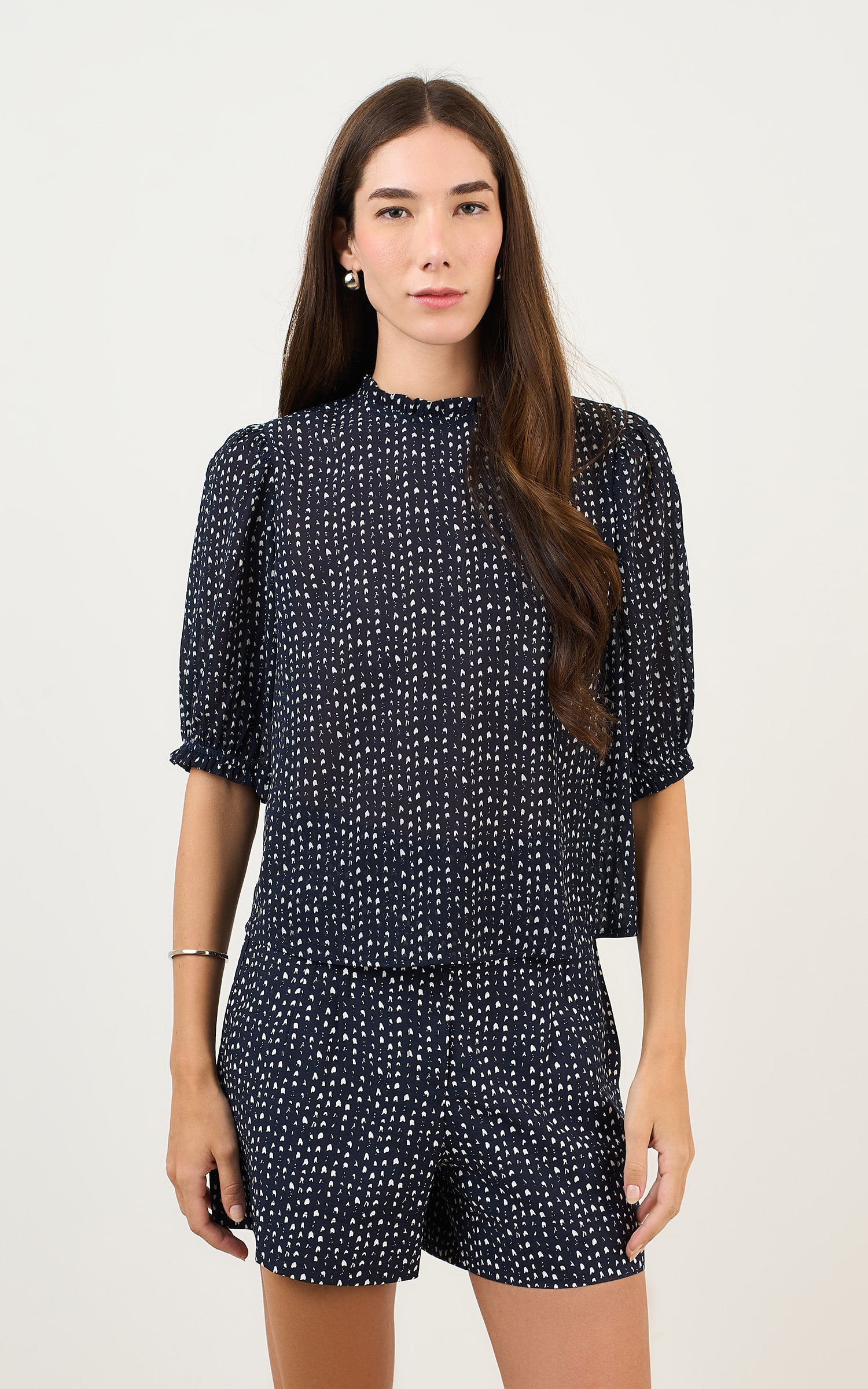 Blusa New Glow Manga Bufante Marinho