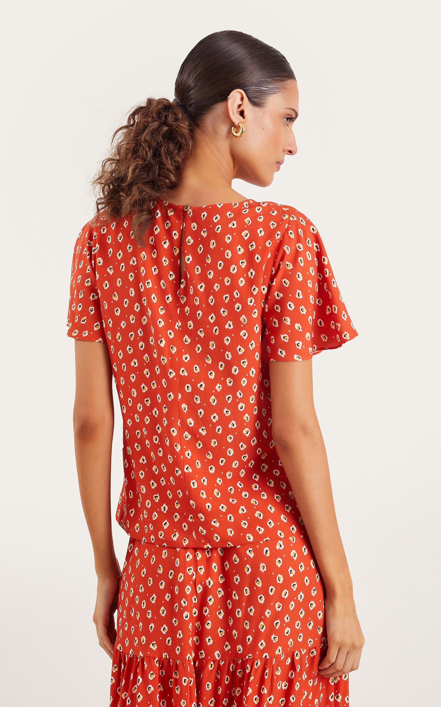 Blusa Nut Detalhe Manga Telha