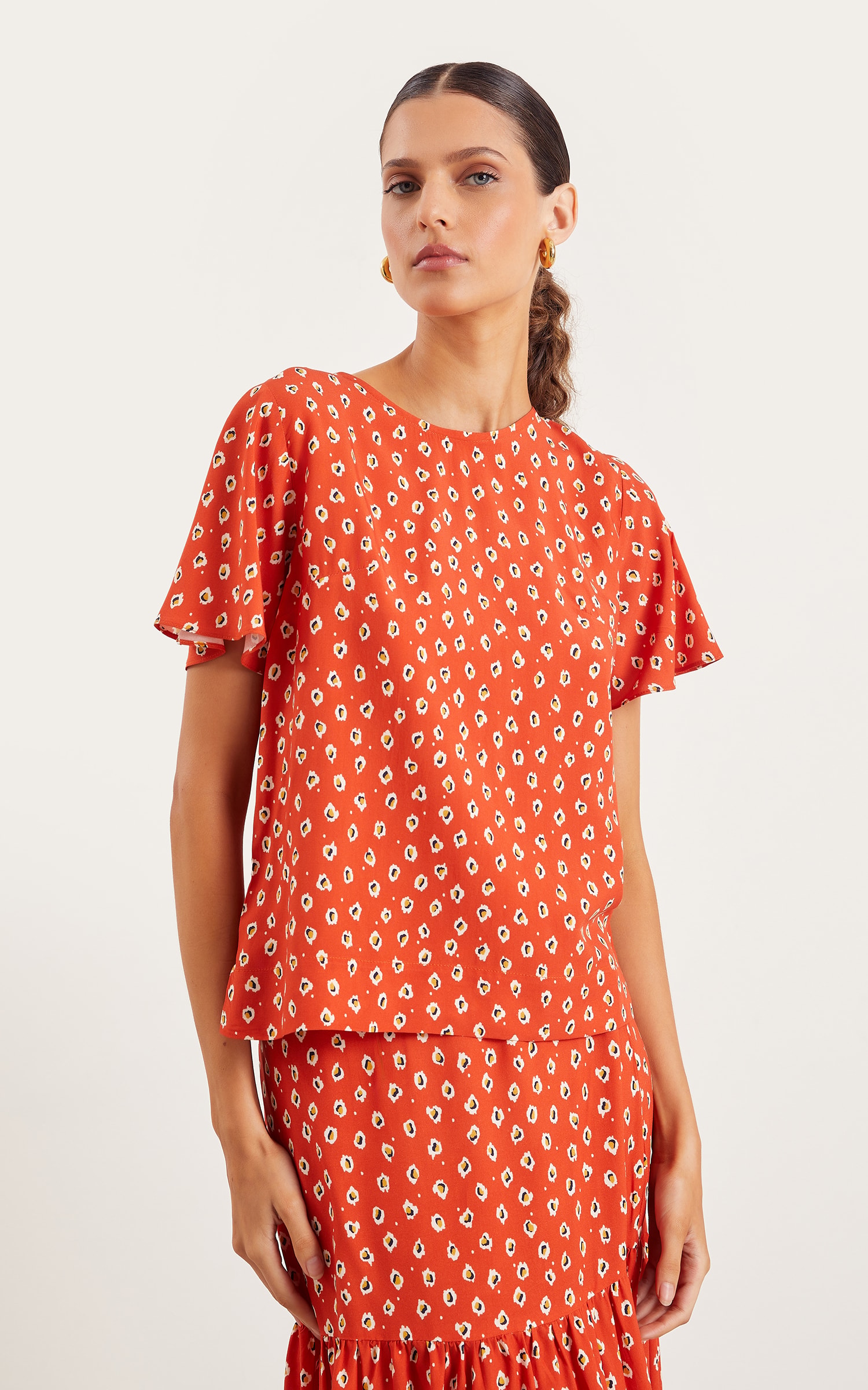 Blusa Nut Detalhe Manga Telha
