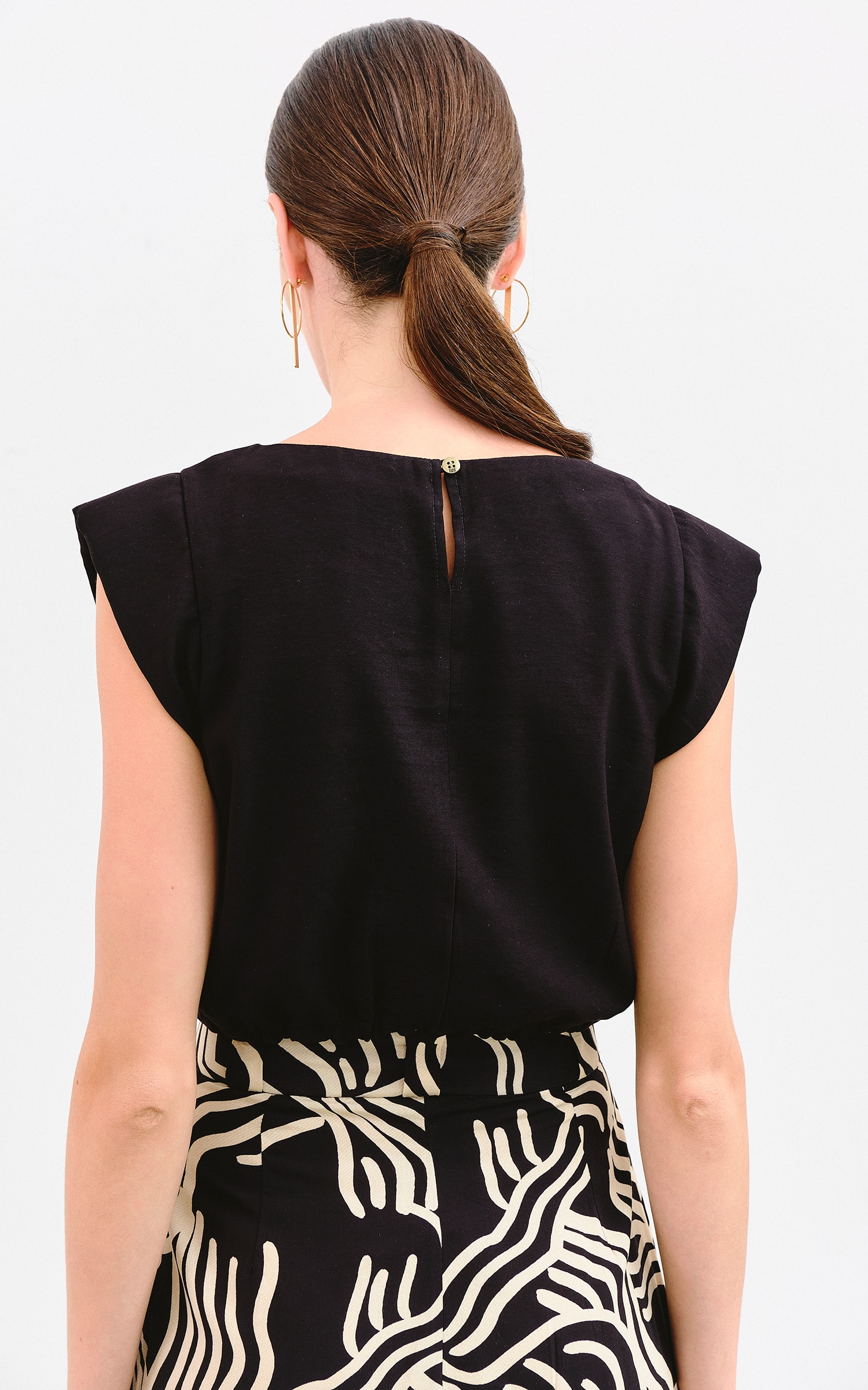 Blusa Ombreira Ny Preto