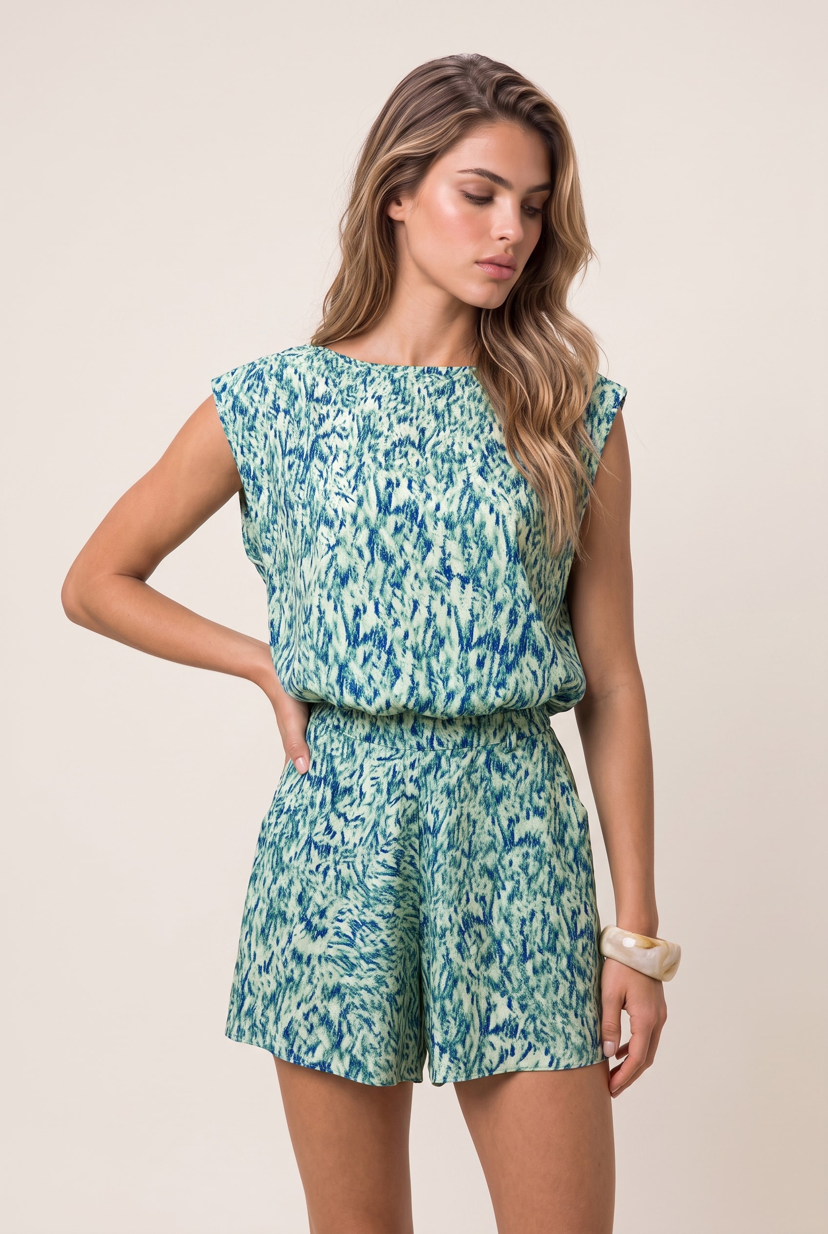 Blusa Ombreiras Sonar Luminous Blue