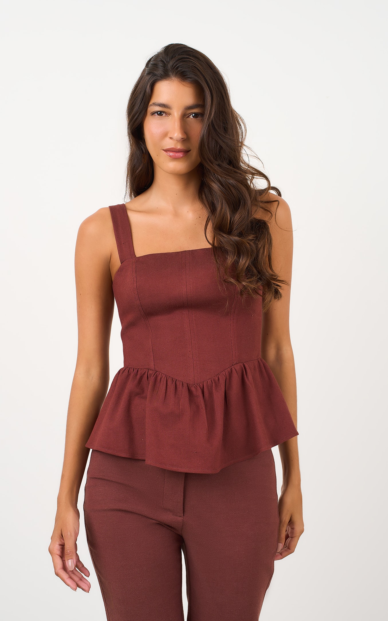 Blusa Peplum Barista Cacau