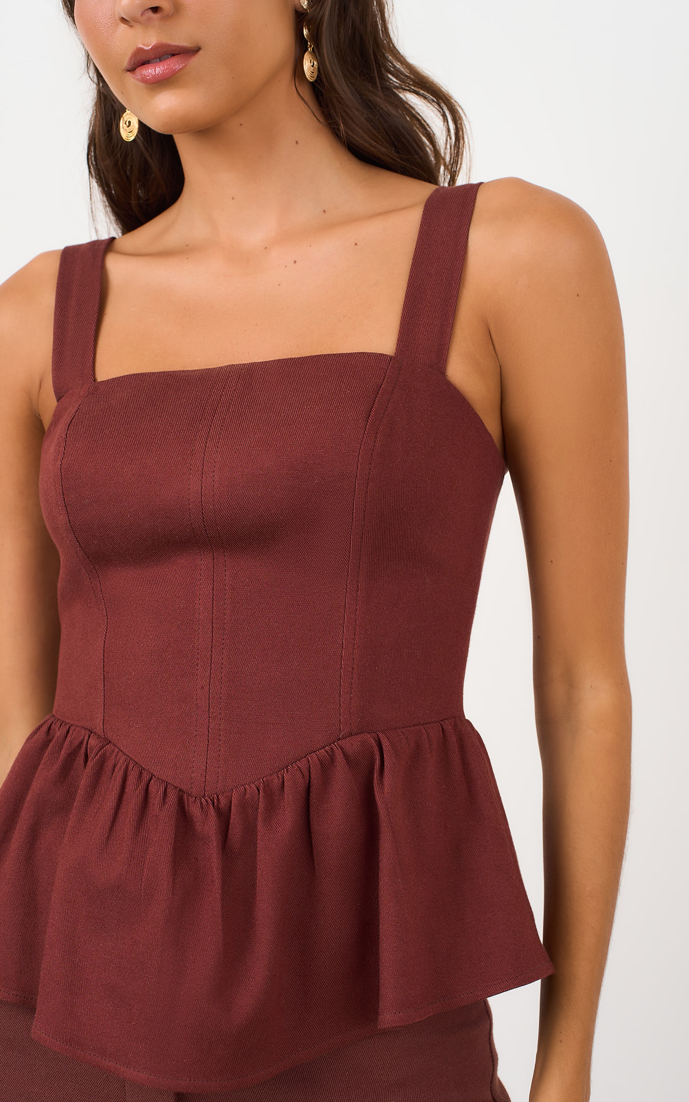 Blusa Peplum Barista Cacau