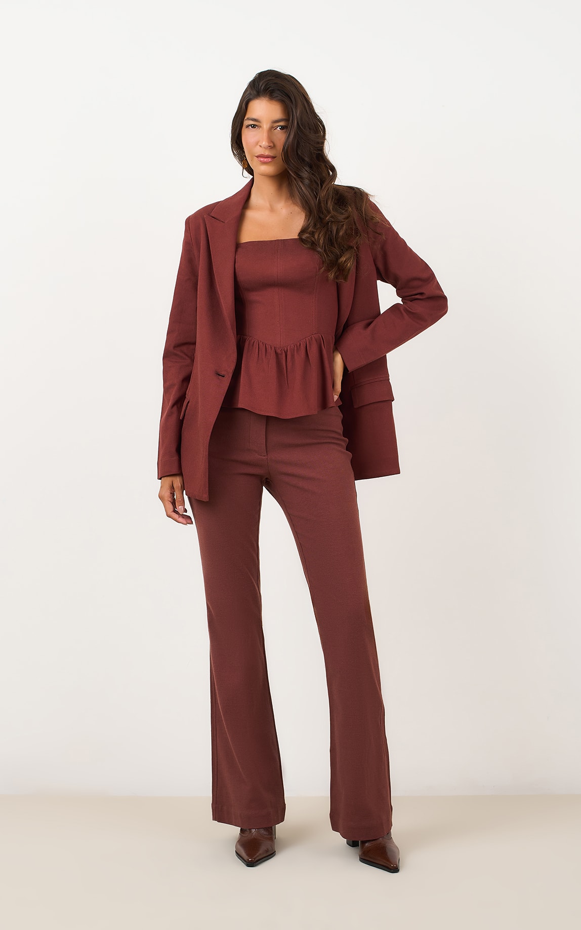 Blusa Peplum Barista Cacau
