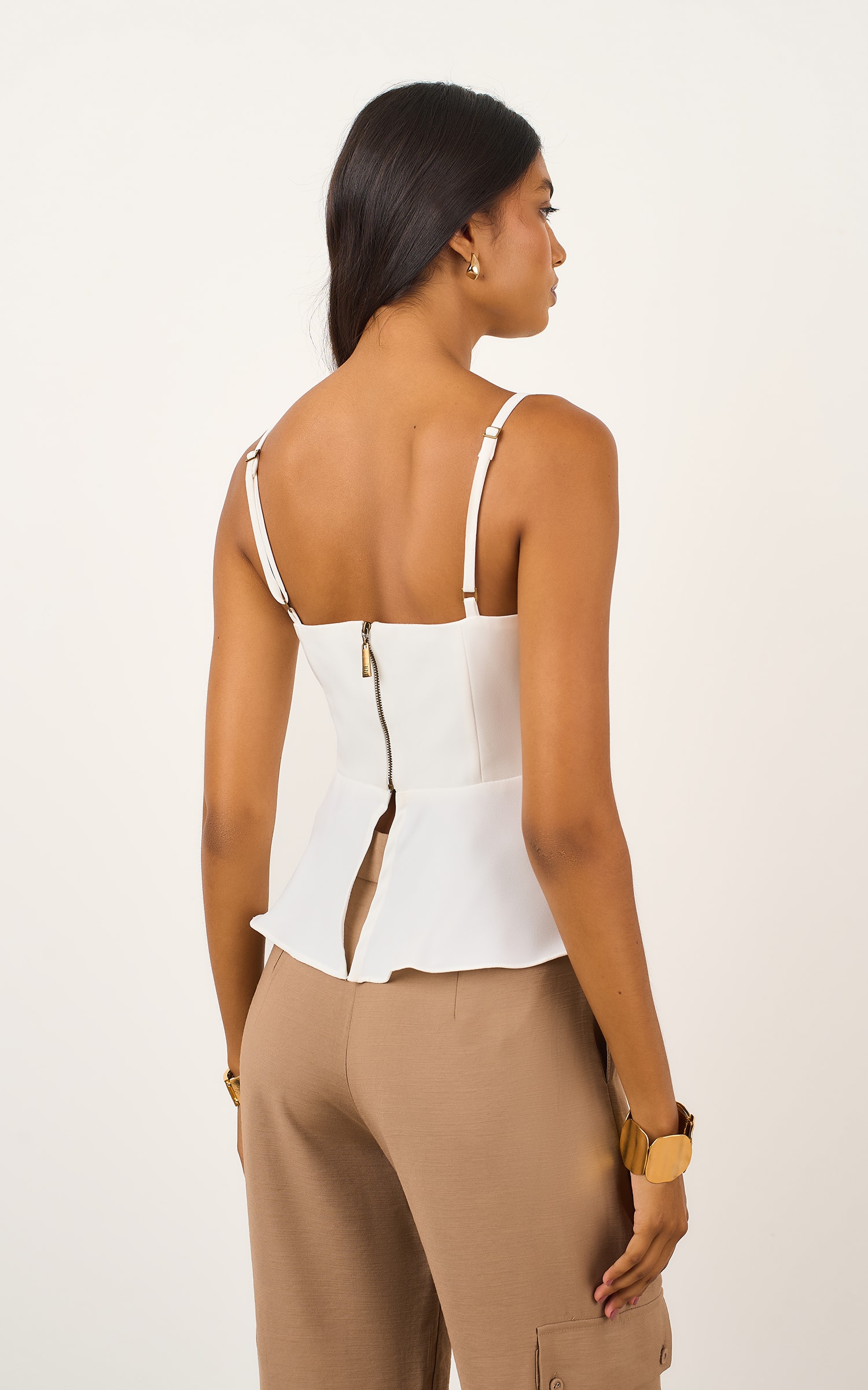 Blusa Peplum Guache Off White