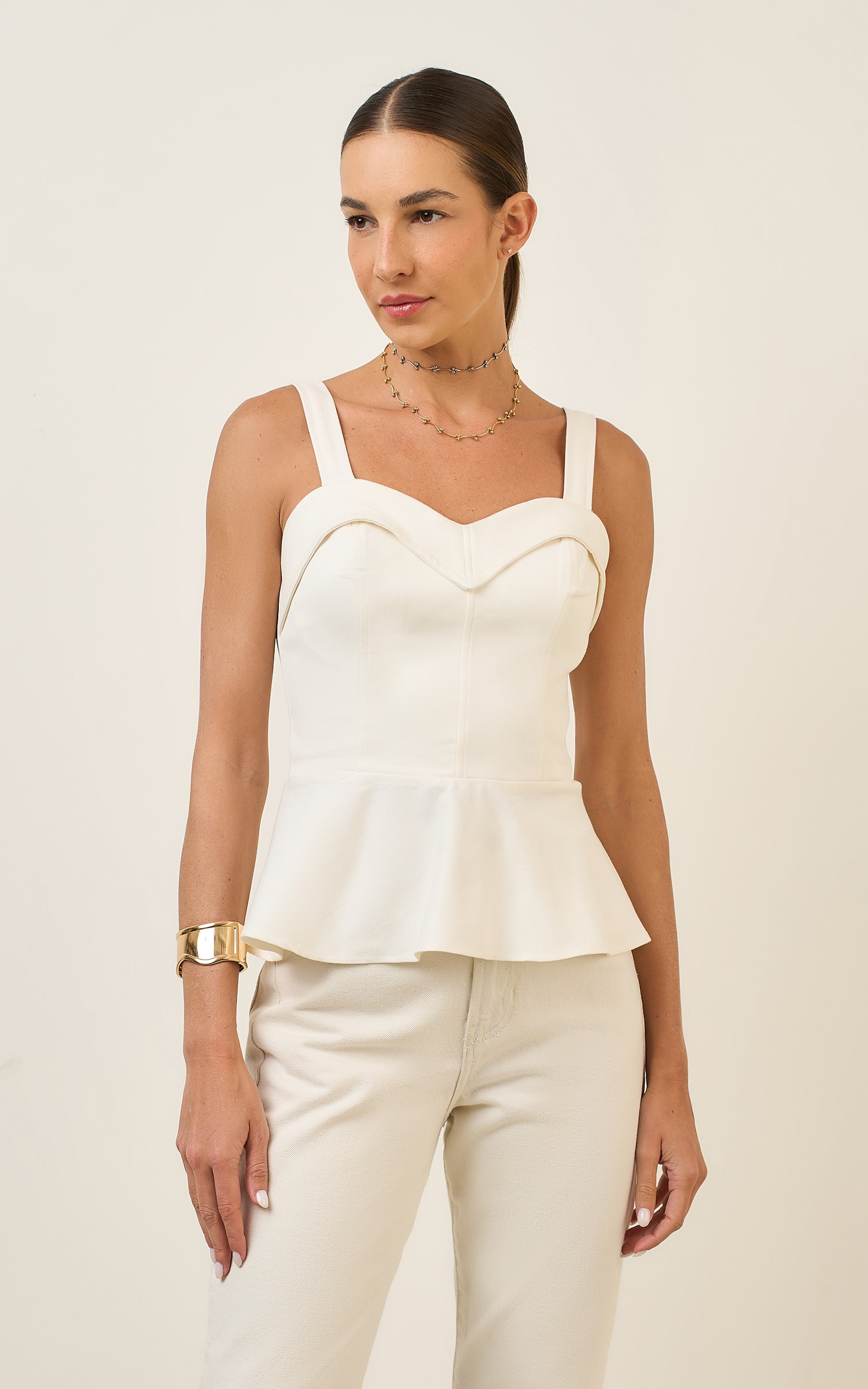 Blusa Peplum Oficina Off White