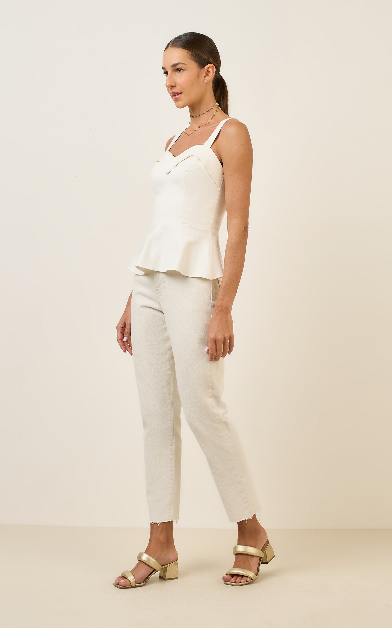 Blusa Peplum Oficina Off White