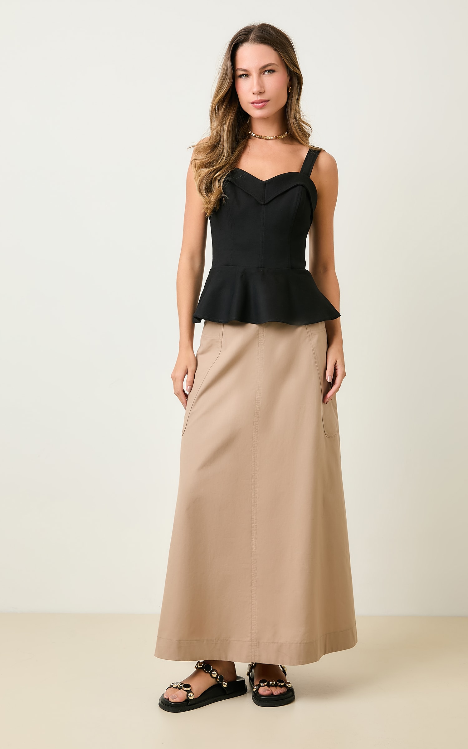 Blusa Peplum Oficina Preto
