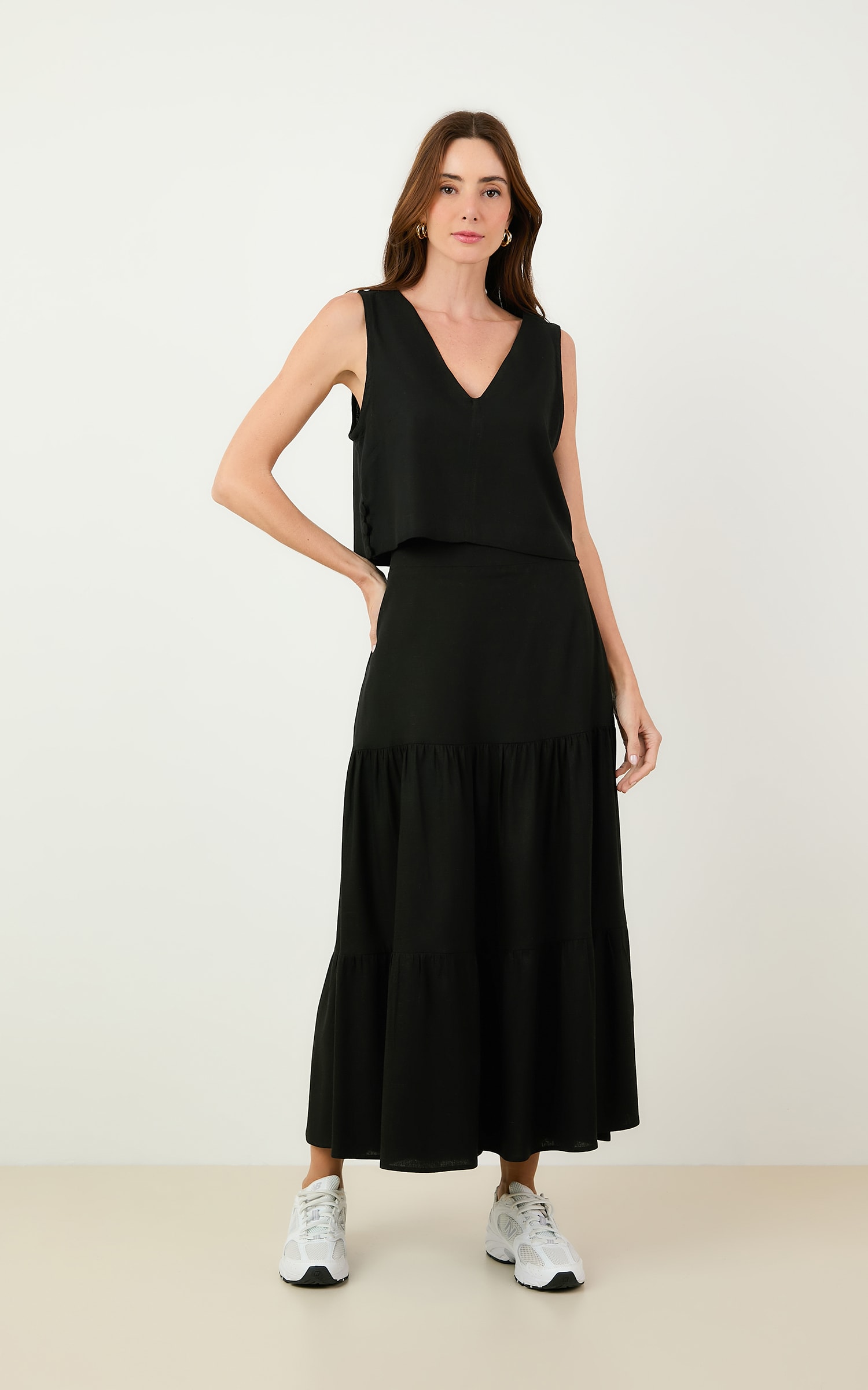 Blusa Pespontos Turmalina Preto
