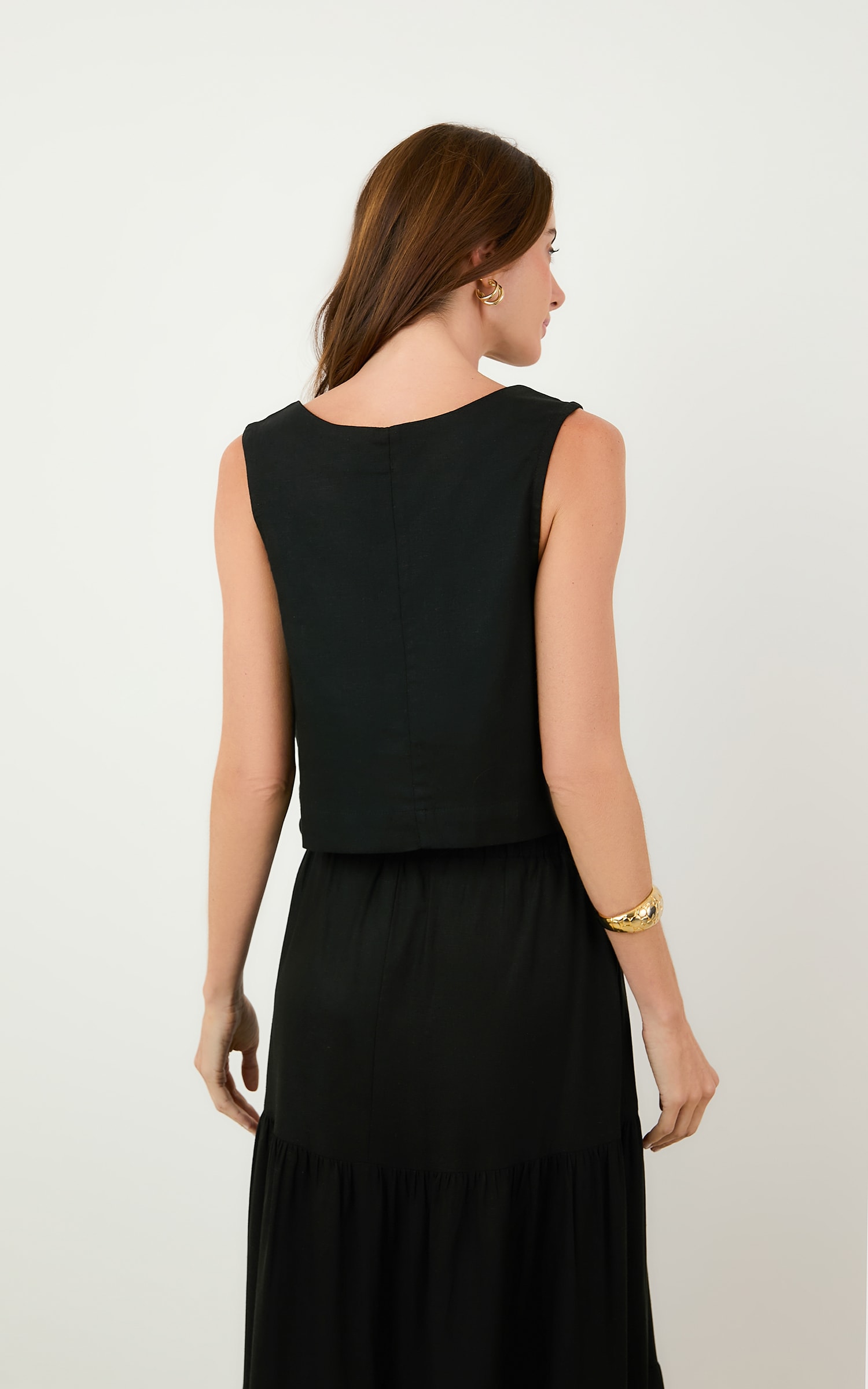 Blusa Pespontos Turmalina Preto