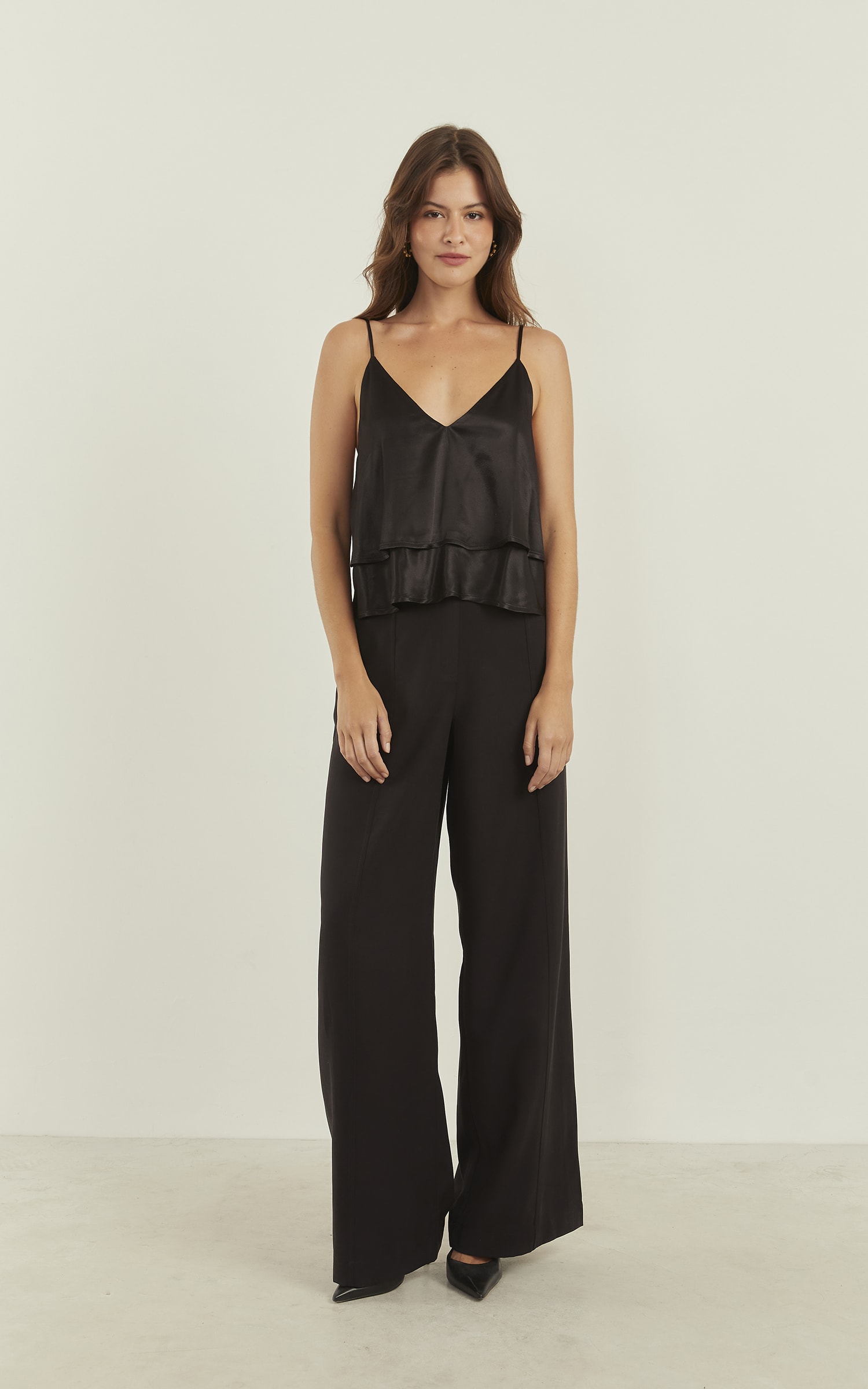 Blusa Pétala Camadas Preto