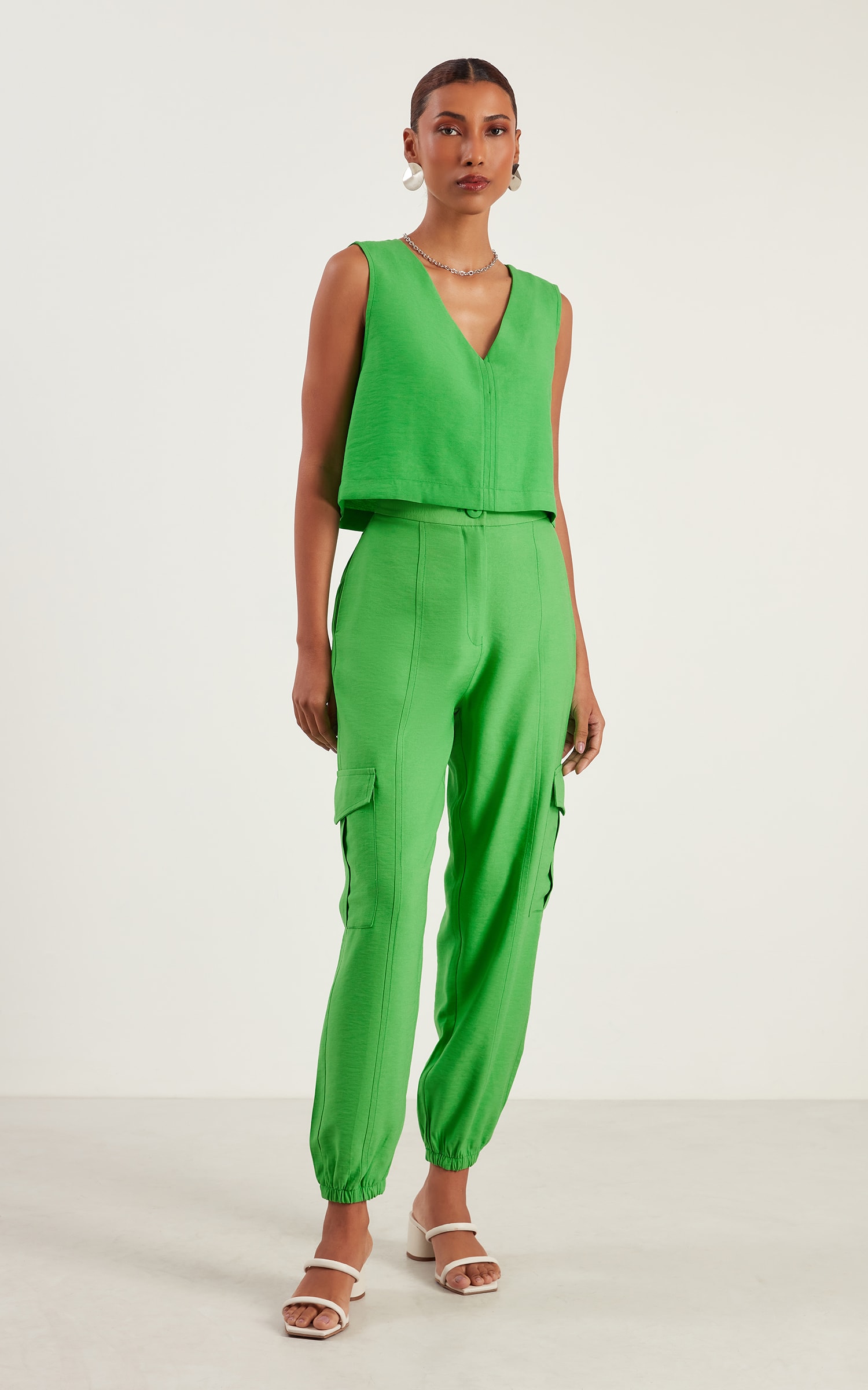 Blusa Petit Decote v Verde Tropical