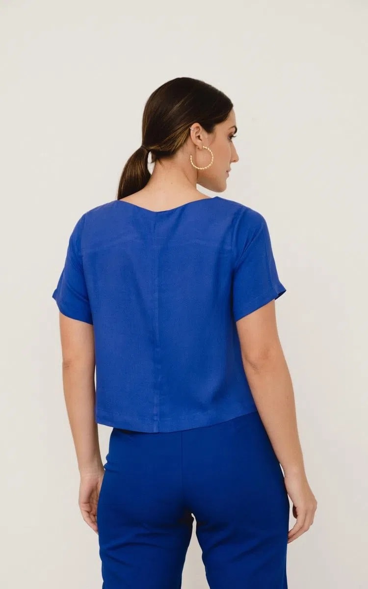 Blusa Pregas Alma Azul