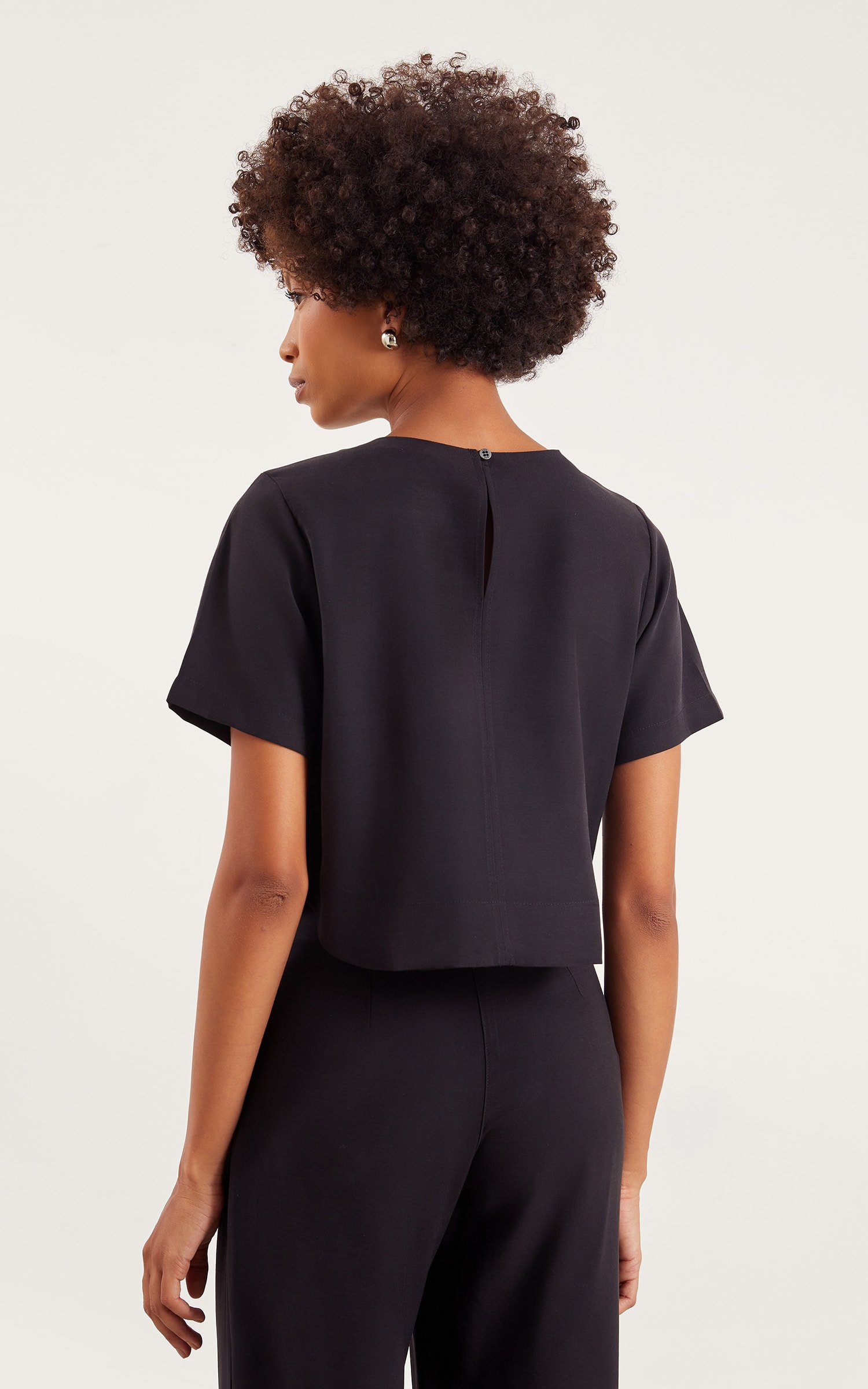 Blusa Pureza Fraldada Preto