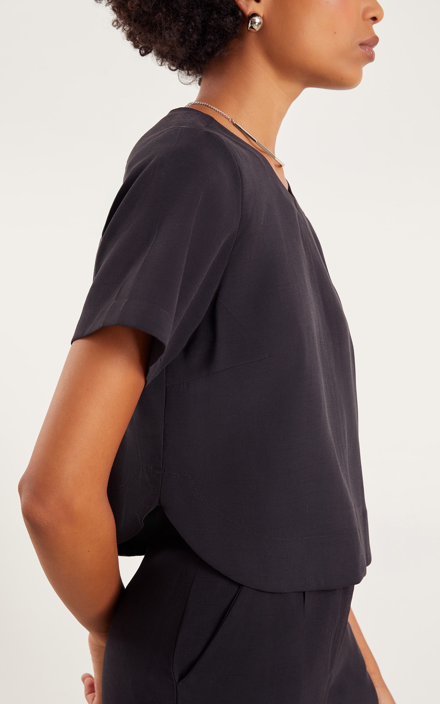 Blusa Pureza Fraldada Preto
