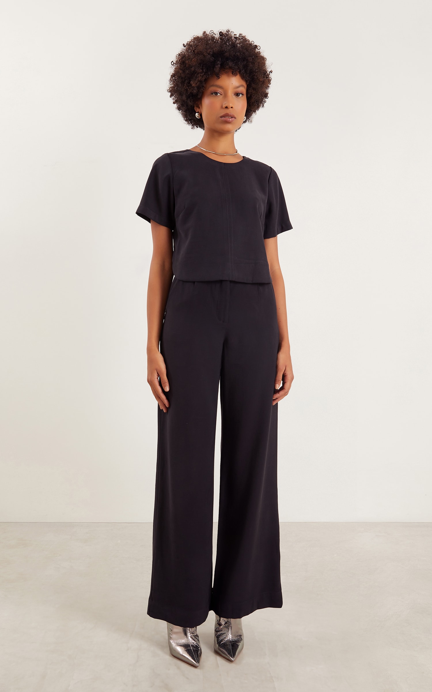 Blusa Pureza Fraldada Preto