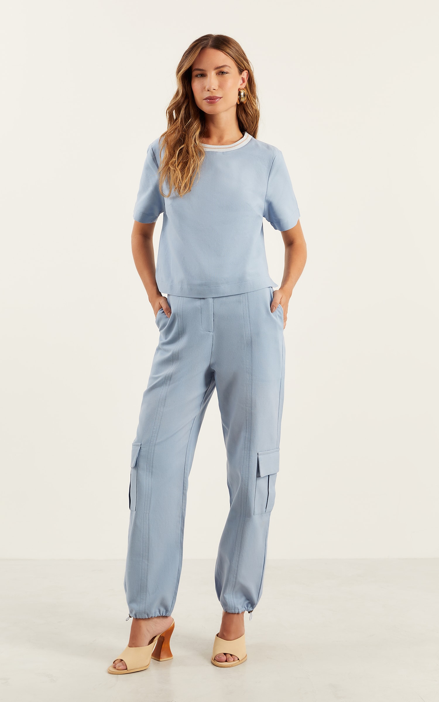 Blusa Retilinea Lake Azul Ceu