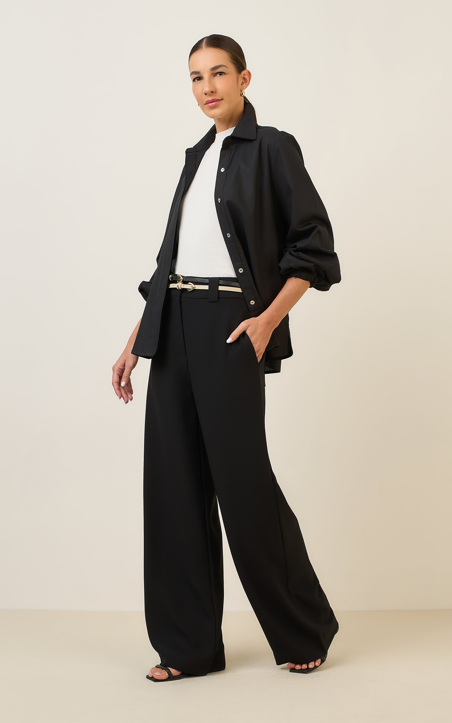 Blusa Retilinea Tricot Off White